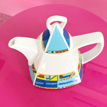 Load image into Gallery viewer, Vintage Memphis Style Blue Pyramid Teapot
