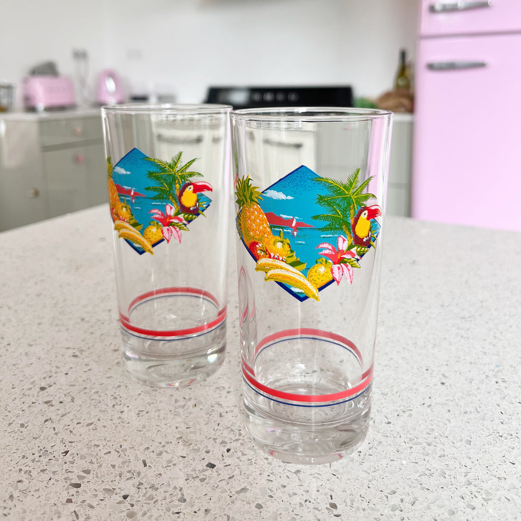 Verres à orangeade tropicaux (x6)