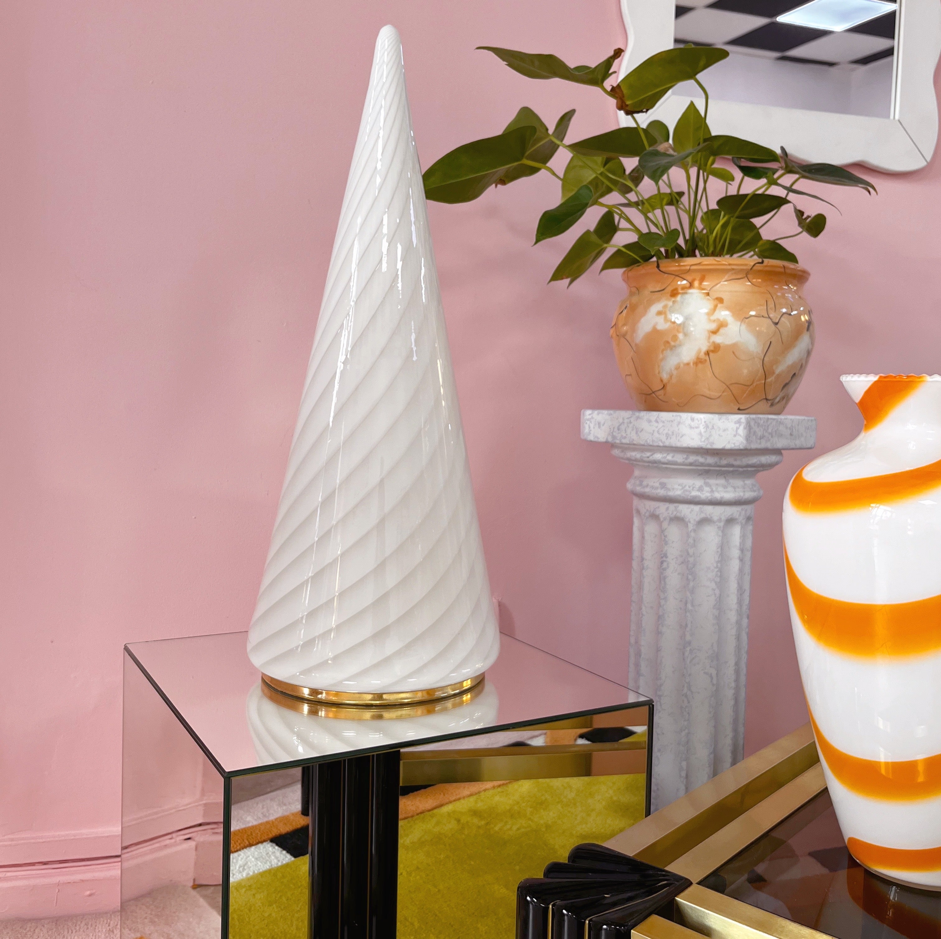 Lampe conique en verre de Murano, Italie, années 70