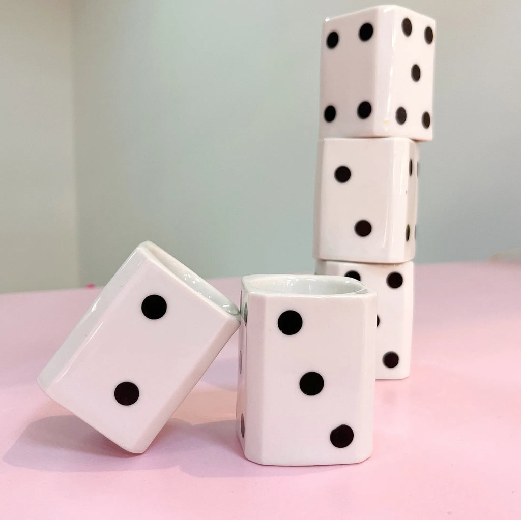 Coquetiers porcelaine dominos - Club Barbara