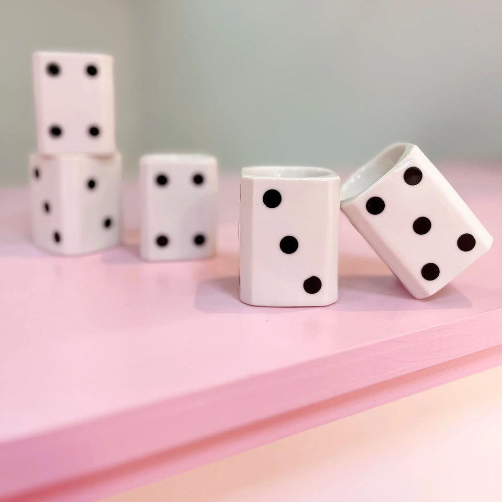 Coquetiers porcelaine dominos - Club Barbara