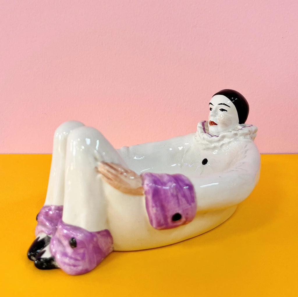 Coupelle pierrot céramique vintage, signée Italy, années 80 - Club Barbara