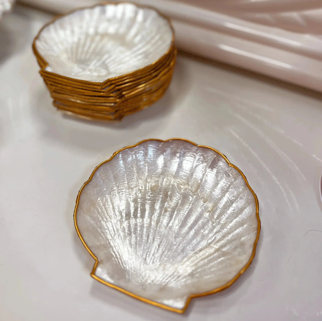 Coupelles coquillage nacrées vintage, années 80, set de 14 pièces - Club Barbara