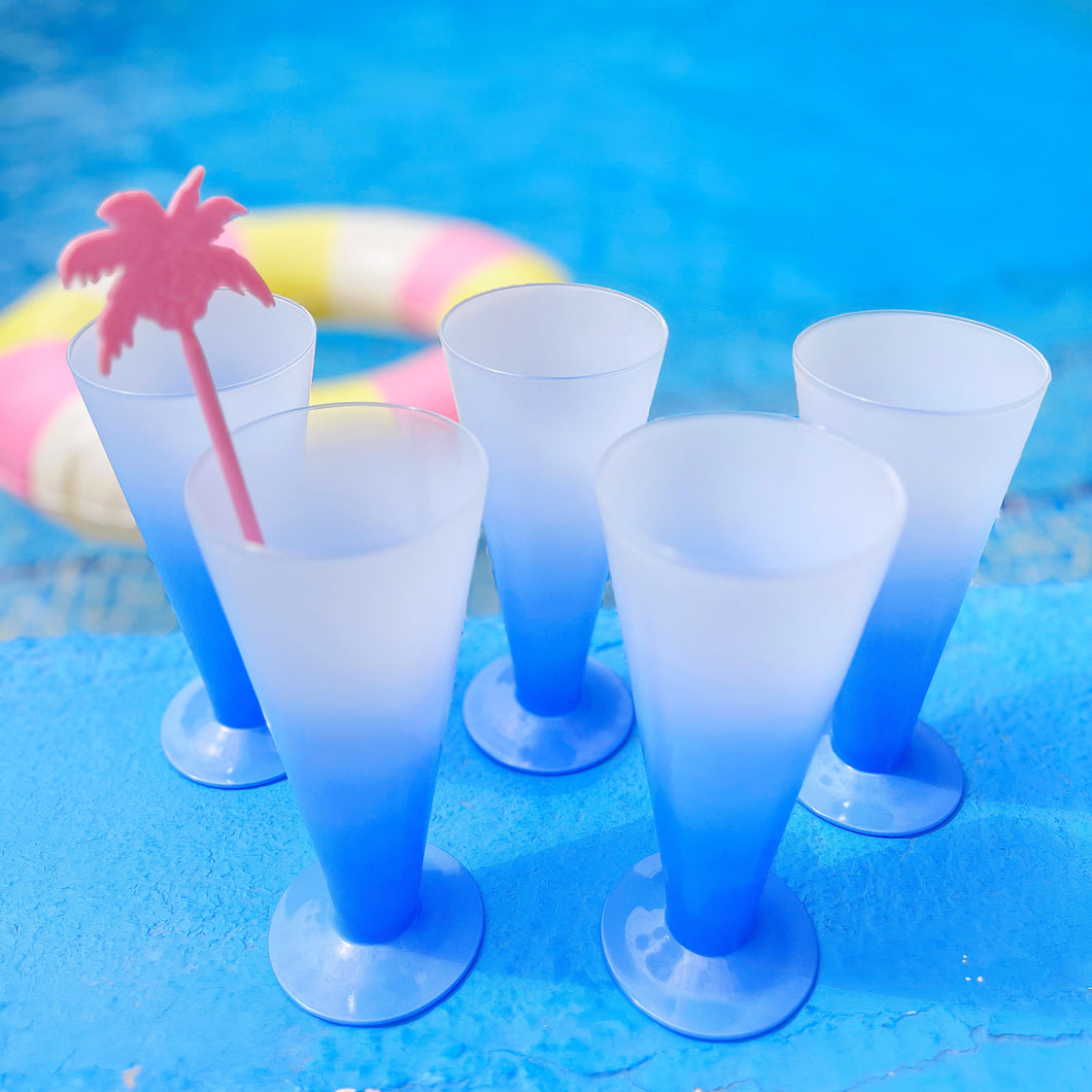 Vintage blue gradient ice cream cups