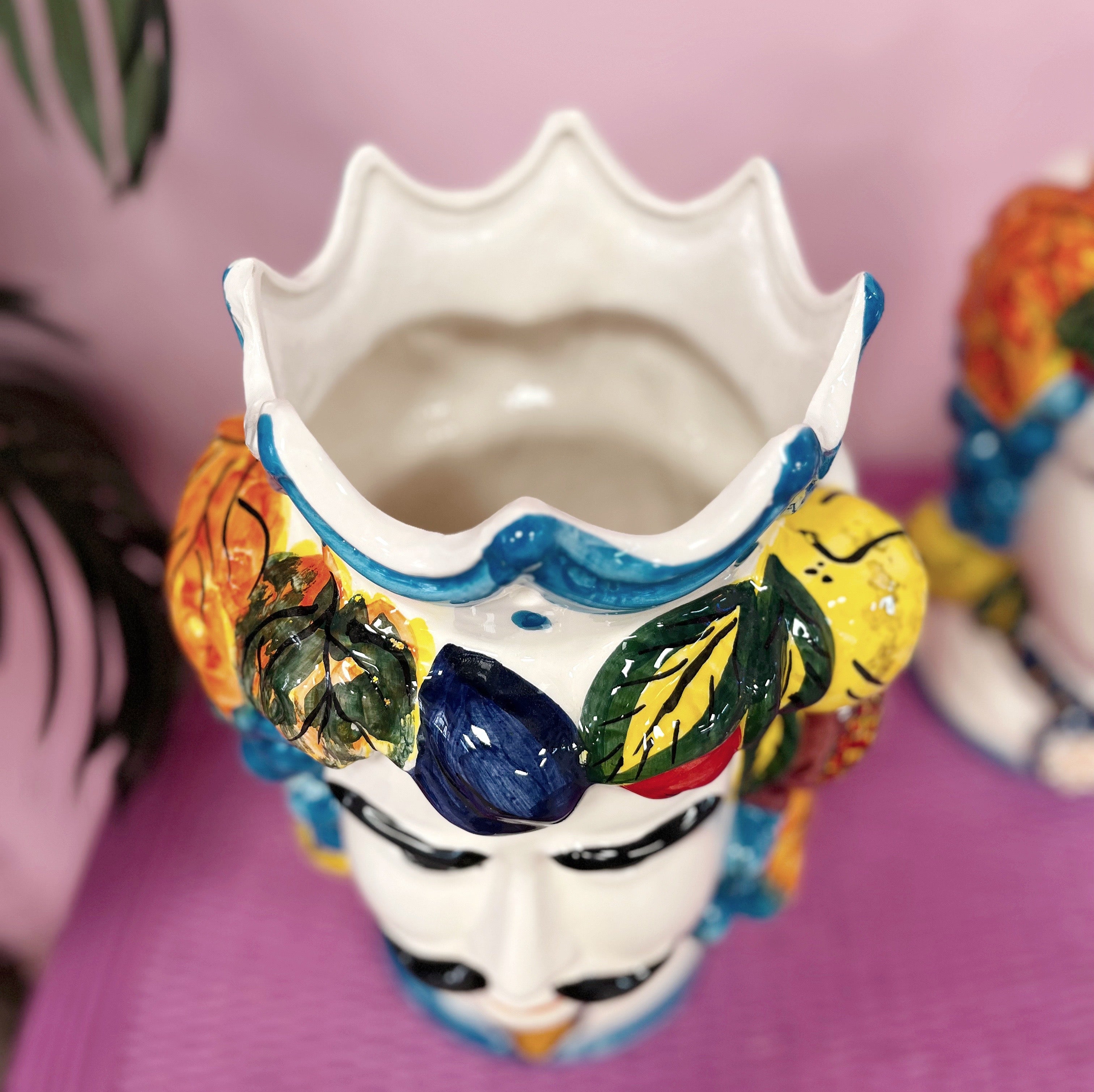 Tête de Maure en céramique italienne, homme, années 80