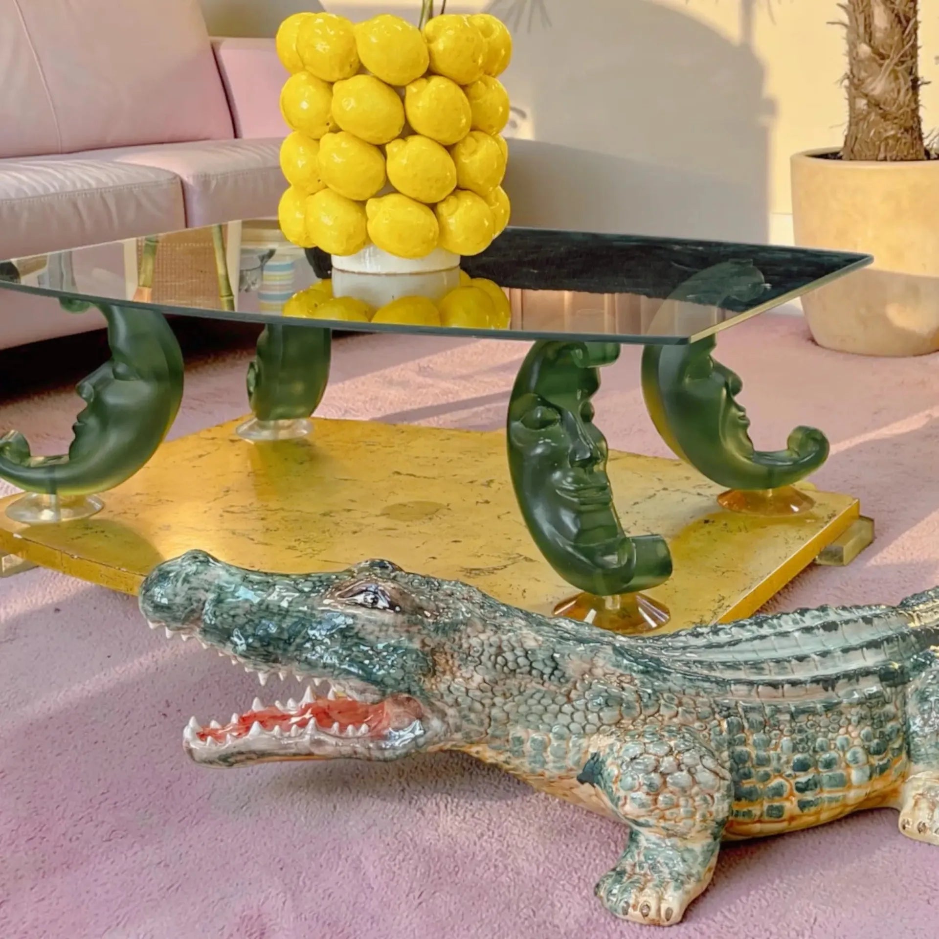Crocodile vintage en céramique italienne, atelier Bassano del Grappa, années 70-80 - Club Barbara