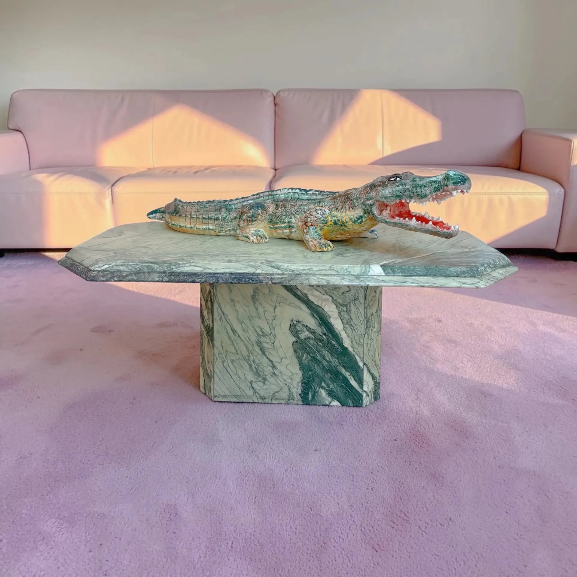 Crocodile vintage en céramique italienne, atelier Bassano del Grappa, années 70-80 - Club Barbara