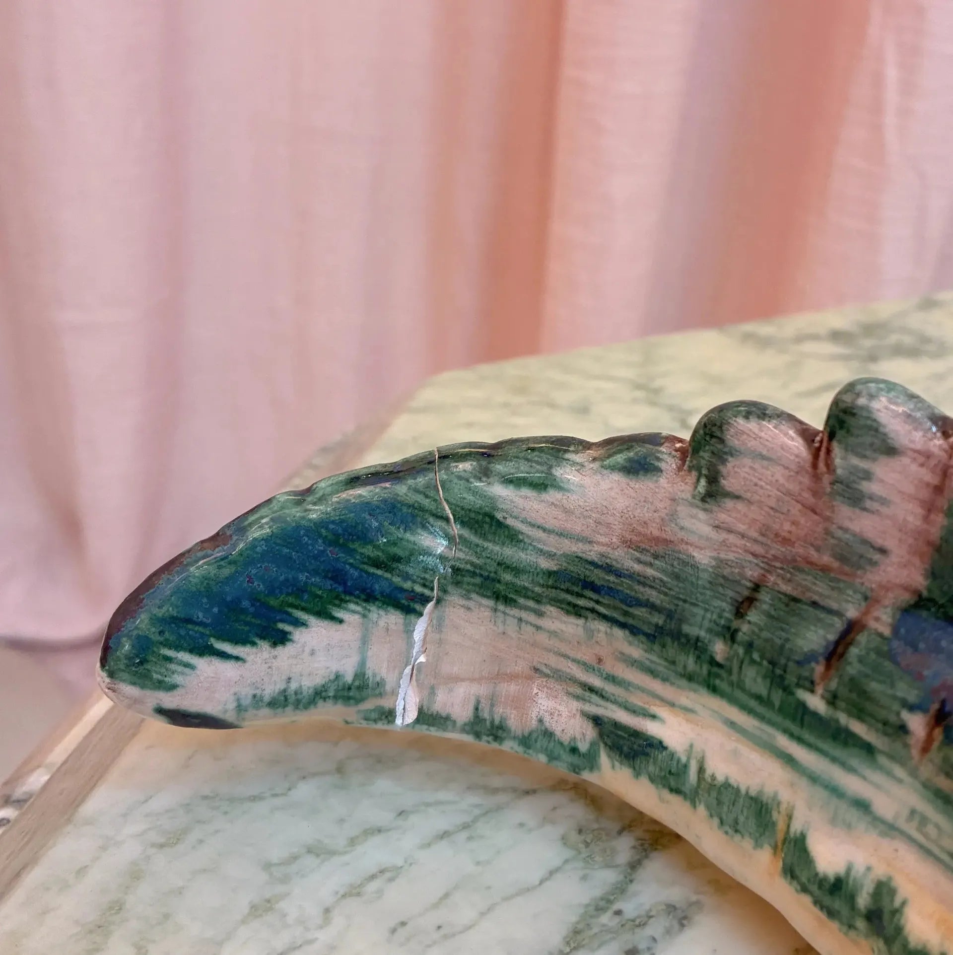 Crocodile vintage en céramique italienne, atelier Bassano del Grappa, années 70-80 - Club Barbara