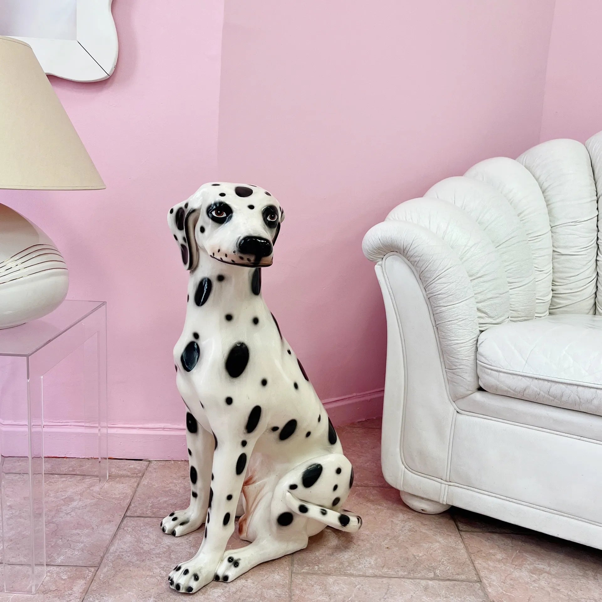 Dalmatien en céramique grande taille, années 70 - Club Barbara