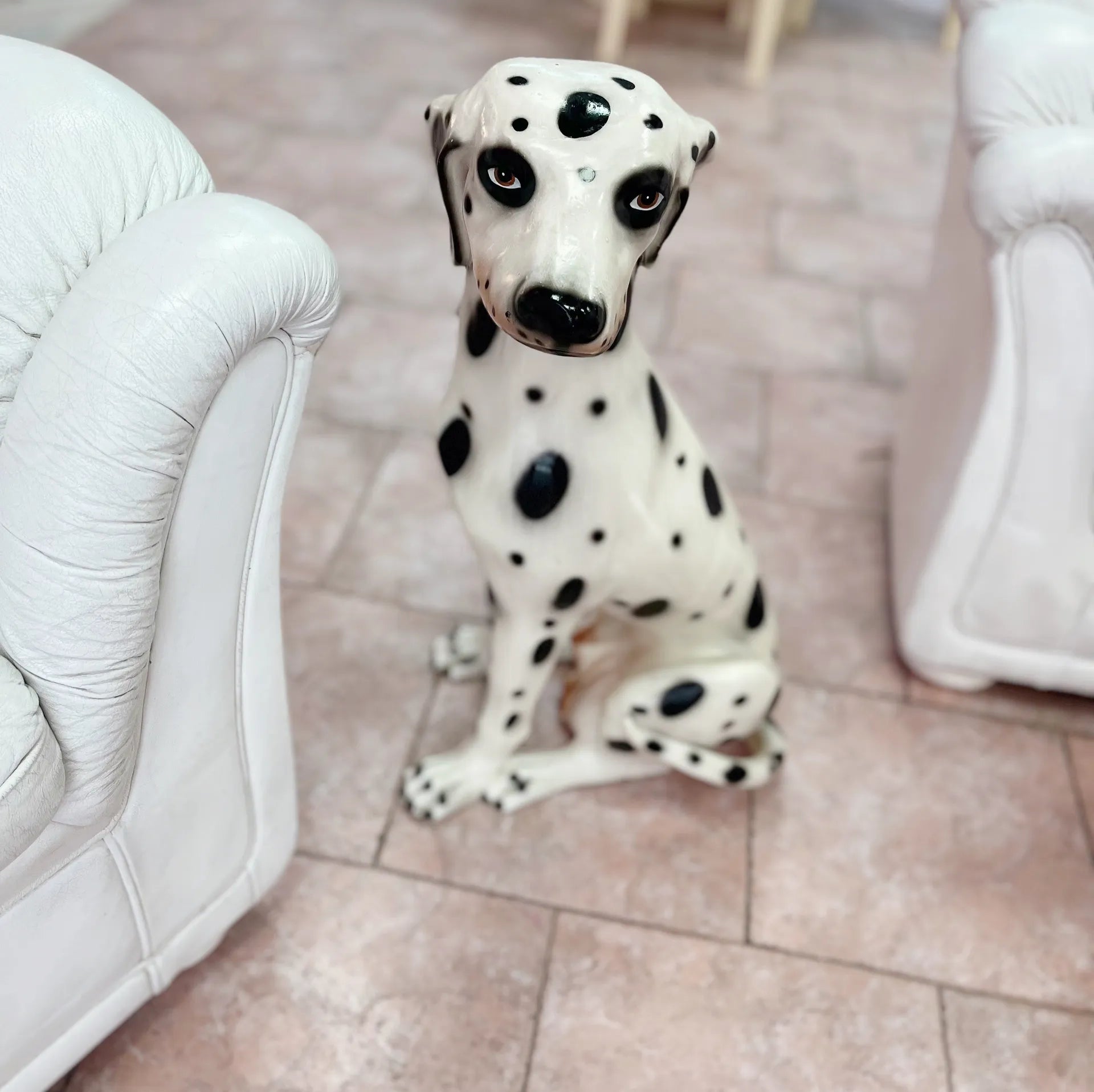 Dalmatien en céramique grande taille, années 70 - Club Barbara