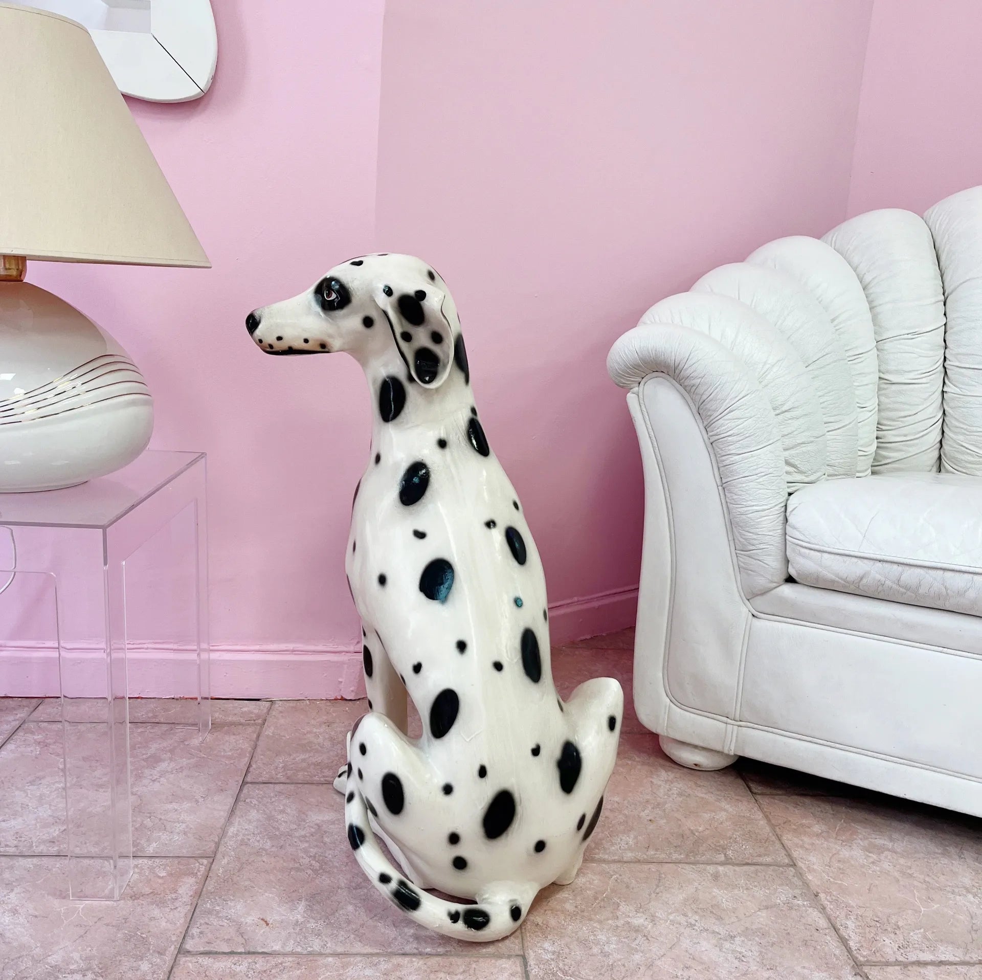 Dalmatien en céramique grande taille, années 70 - Club Barbara