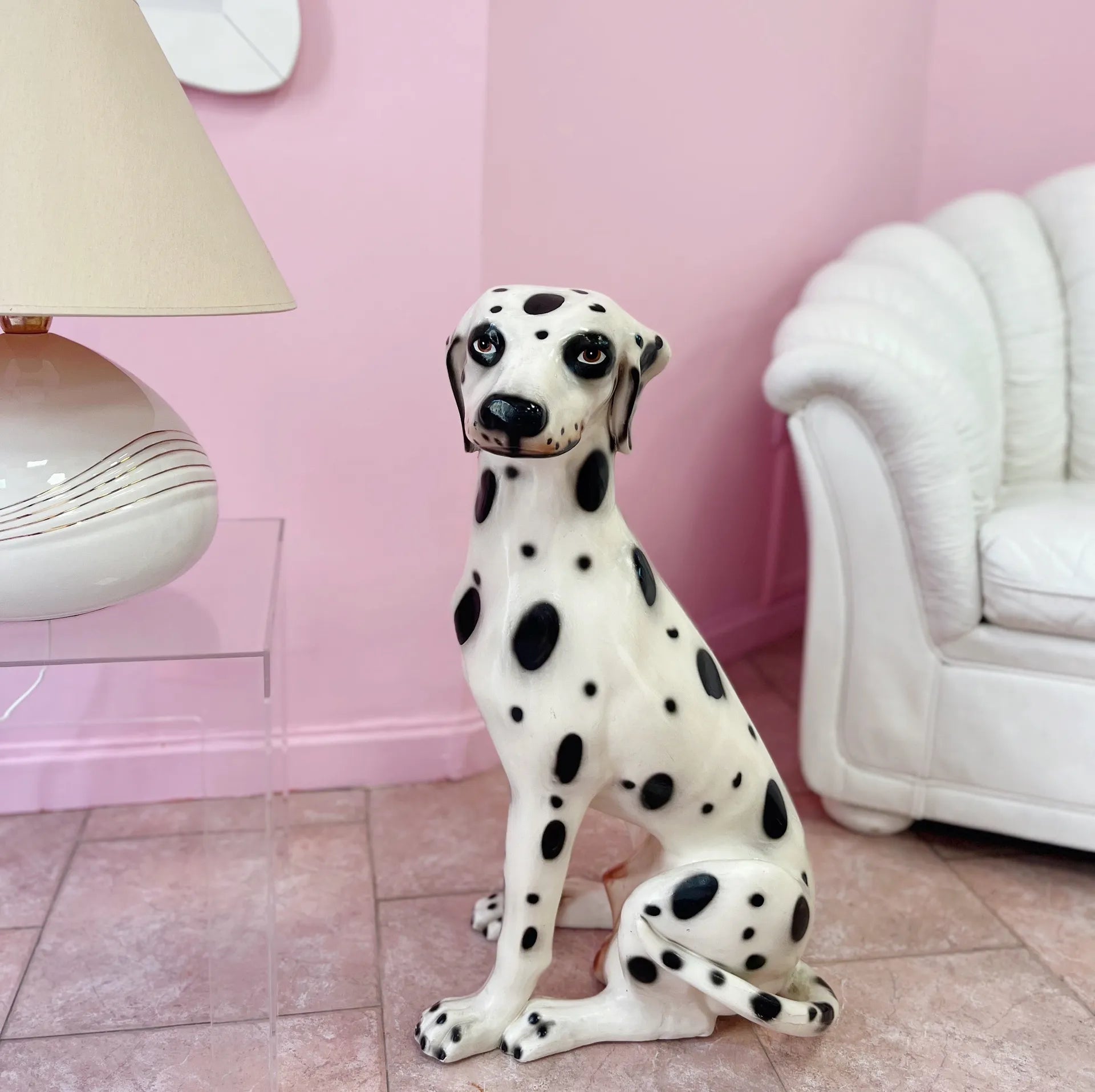 Dalmatien en céramique grande taille, années 70 - Club Barbara
