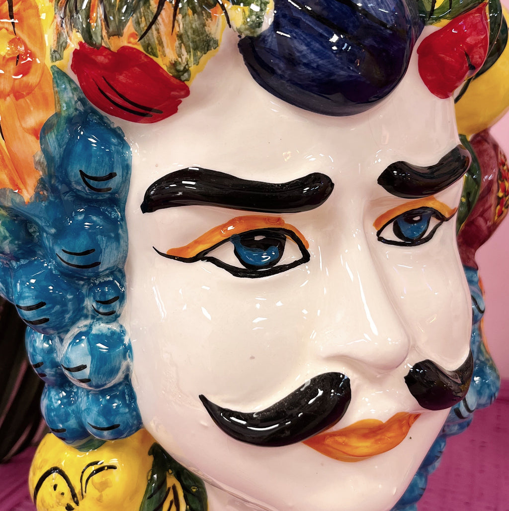 Tête de Maure en céramique italienne, homme, années 80