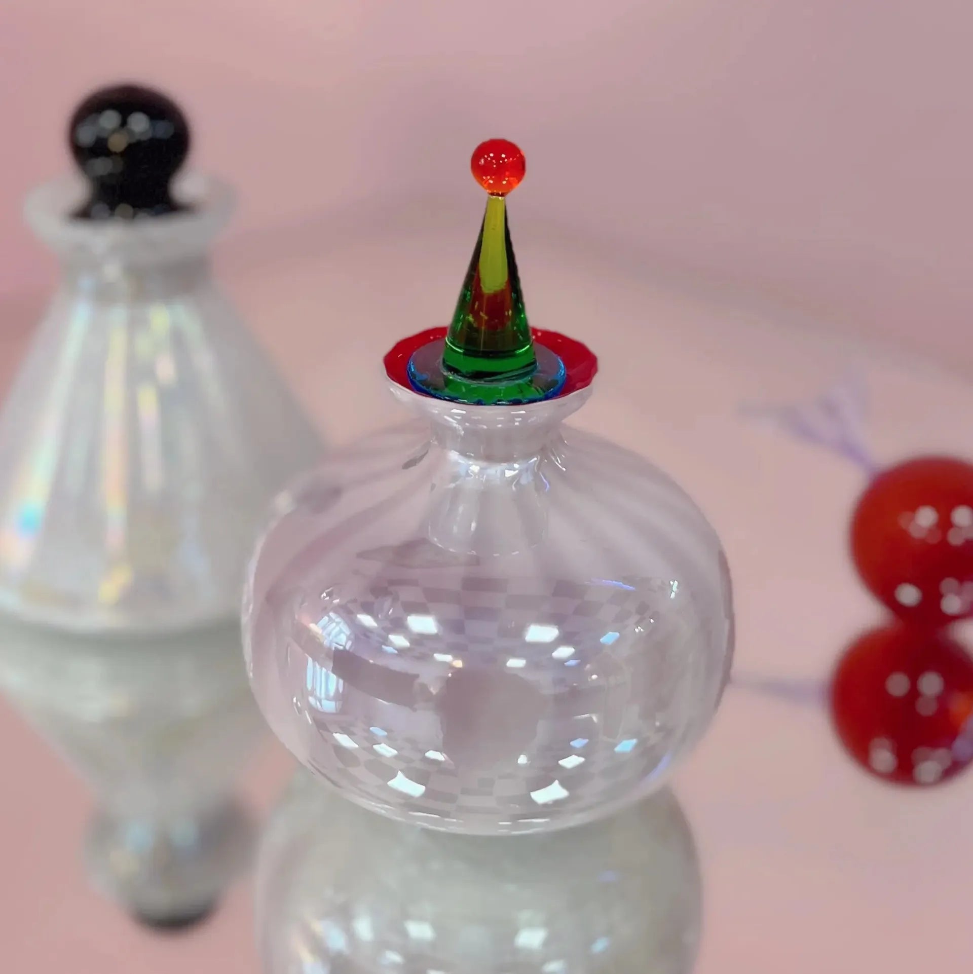 Duo de flacons vintage en verre soufflé de Murano, années 70 - Club Barbara