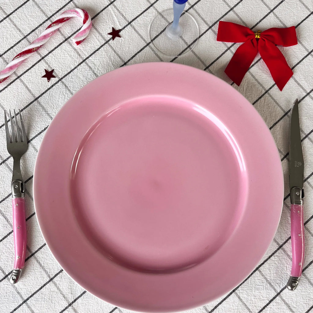 Ensemble de 6 assiettes en porcelaine Bareuther Bavaria, rose dégradé, vintage années 80 - Club Barbara