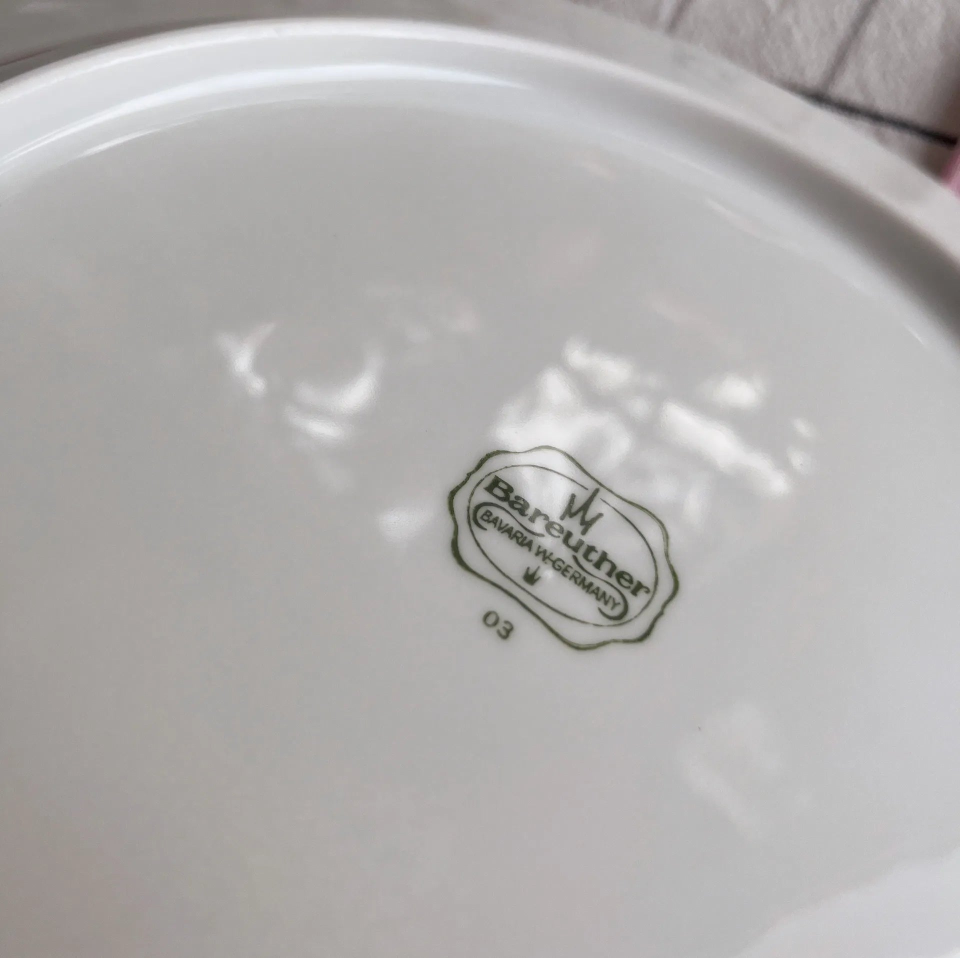 Ensemble de 6 assiettes en porcelaine Bareuther Bavaria, rose dégradé, vintage années 80 - Club Barbara
