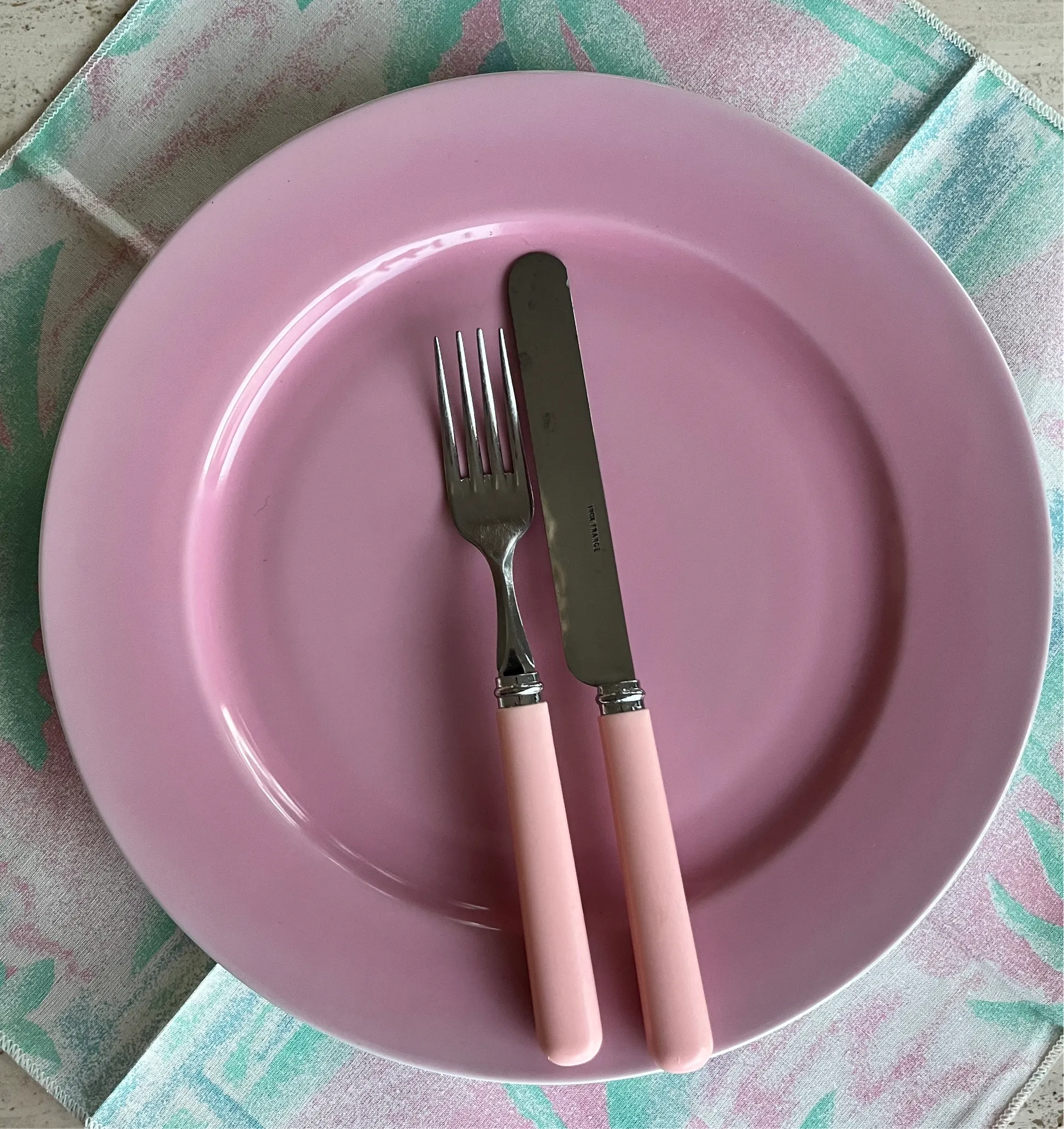 Ensemble de 6 assiettes en porcelaine Bareuther Bavaria, rose dégradé, vintage années 80 - Club Barbara