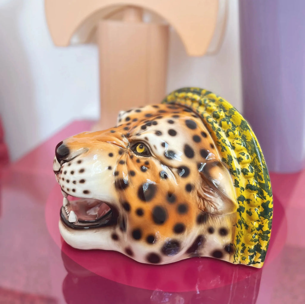 Étagère murale léopard en céramique émaillée, Made in Italy - Club Barbara