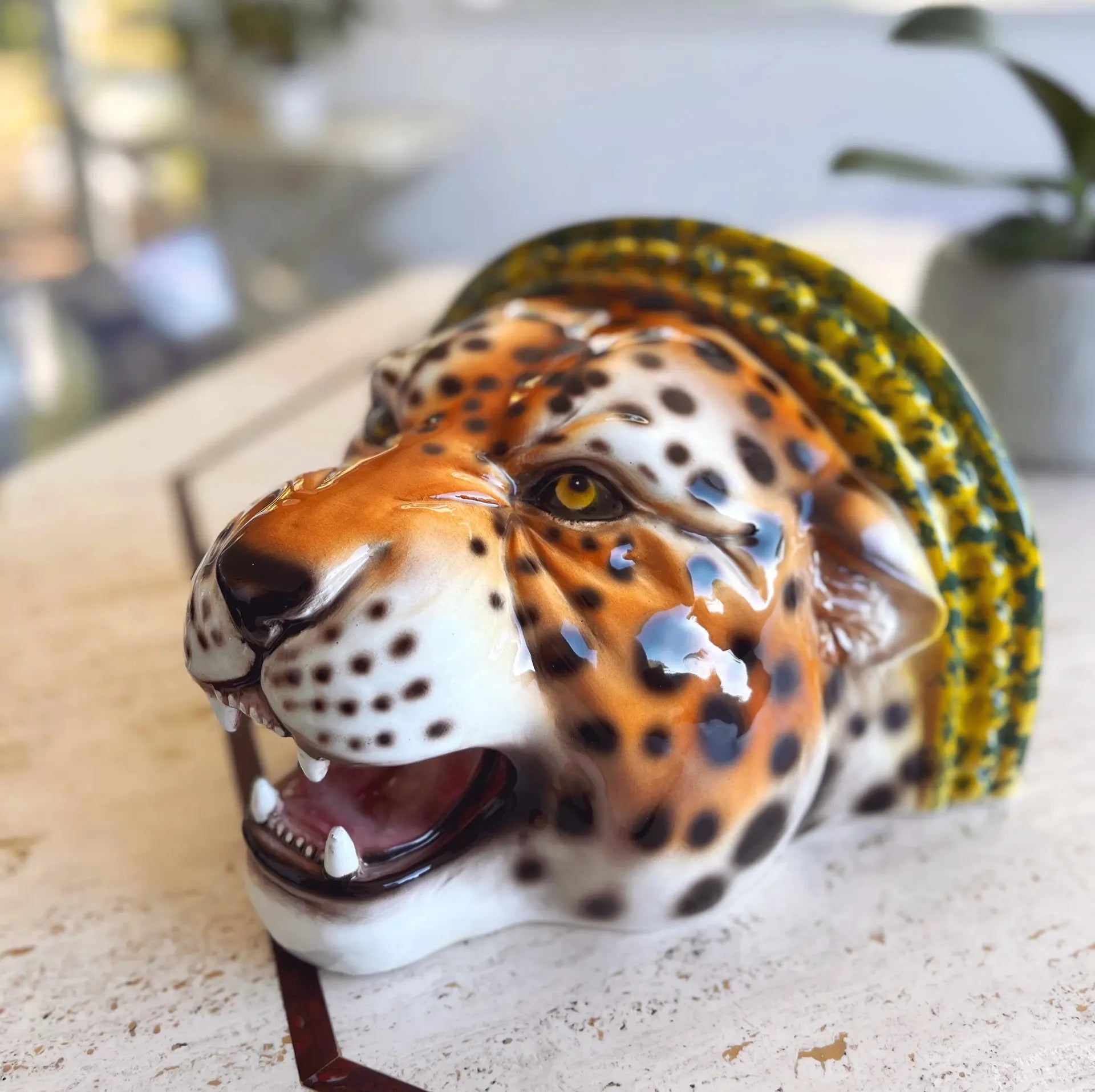 Étagère murale léopard en céramique émaillée, Made in Italy - Club Barbara
