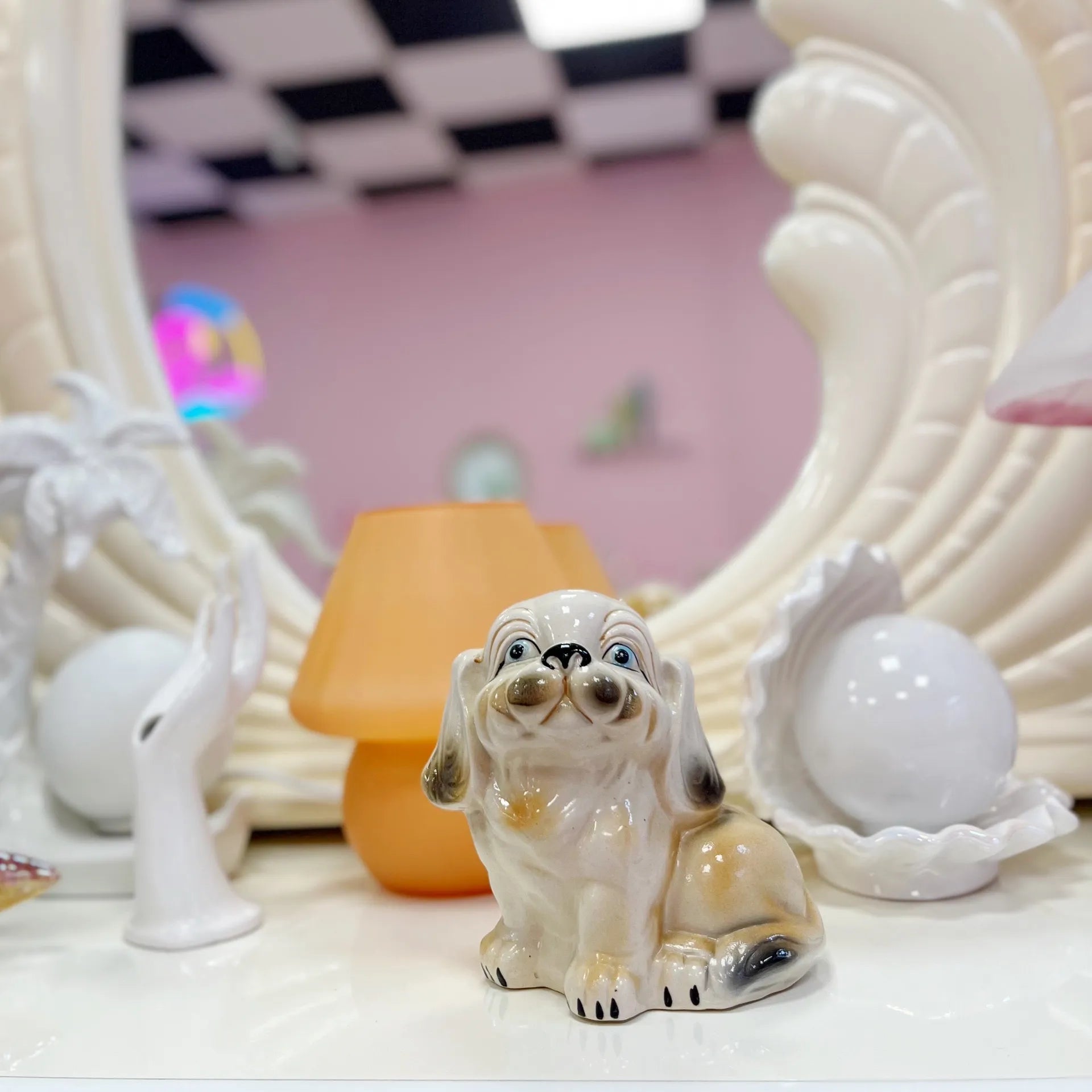 Figurine chien céramique kawaii vintage, années 70-80 - Club Barbara
