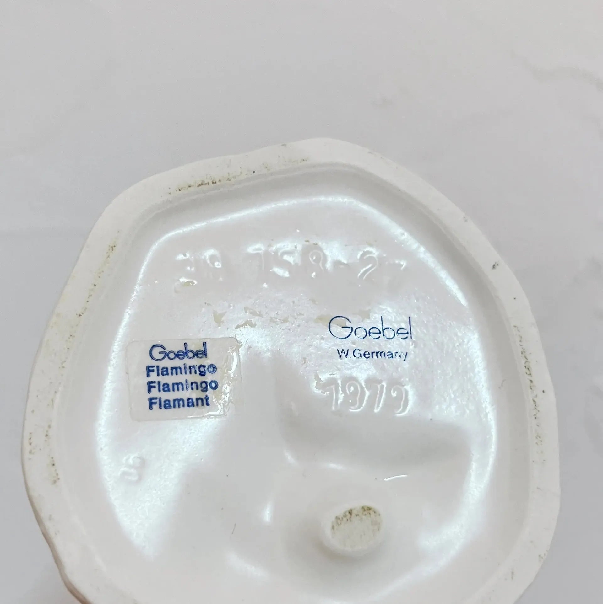 Flamant rose Goebel en porcelaine signée, 1979 - Club Barbara
