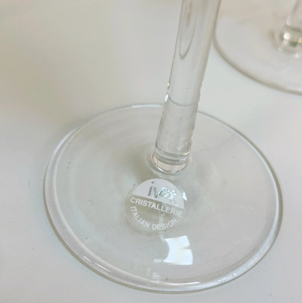 Flûtes en verre soufflé, set de 4, Italie, années 80 - Club Barbara