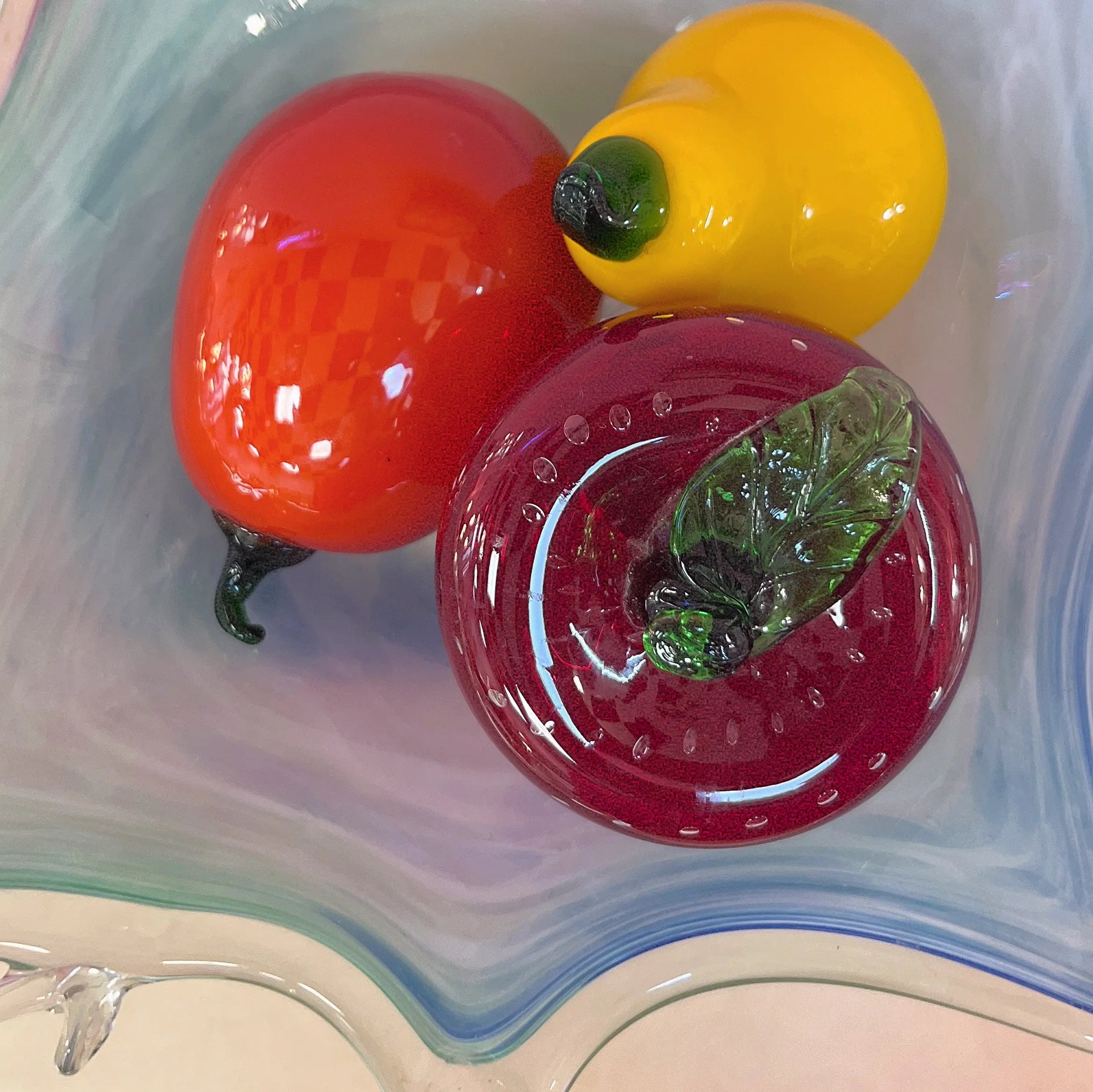 Trio de fruits en verre vintage italie, Club Barbara
