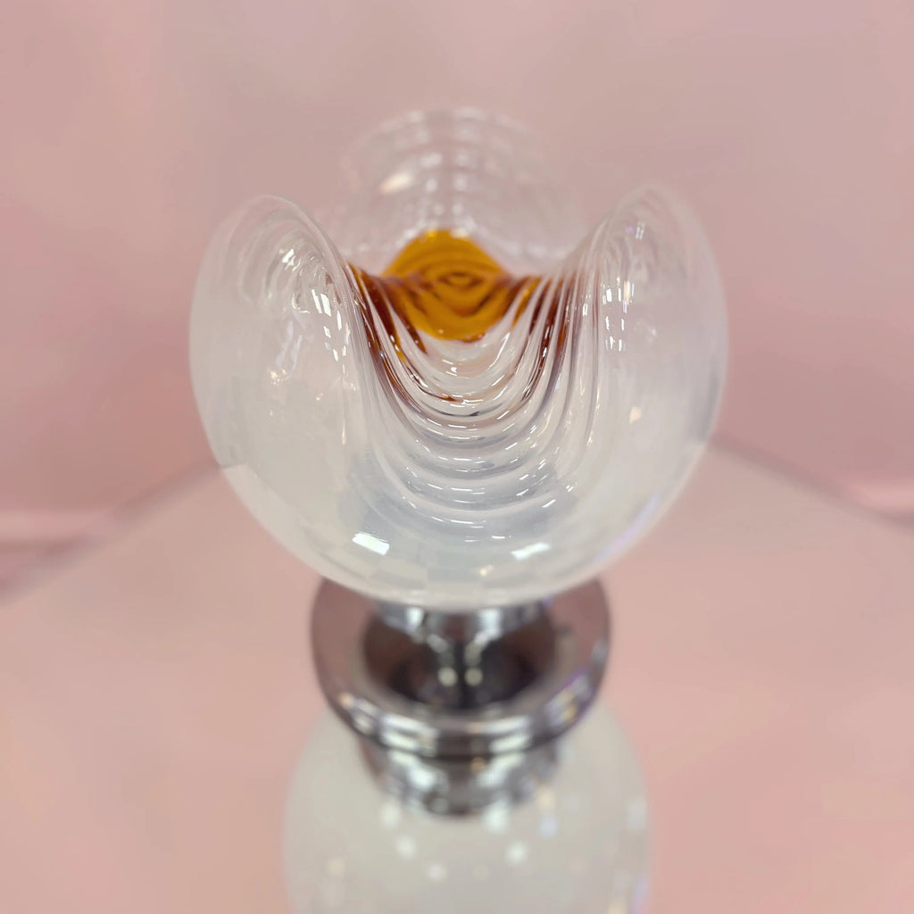 Lampe vintage Murano Lattimo, Mazzega, Italie, années 70