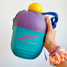 Load image into Gallery viewer, Large green and purple insulated bottle from 1992
