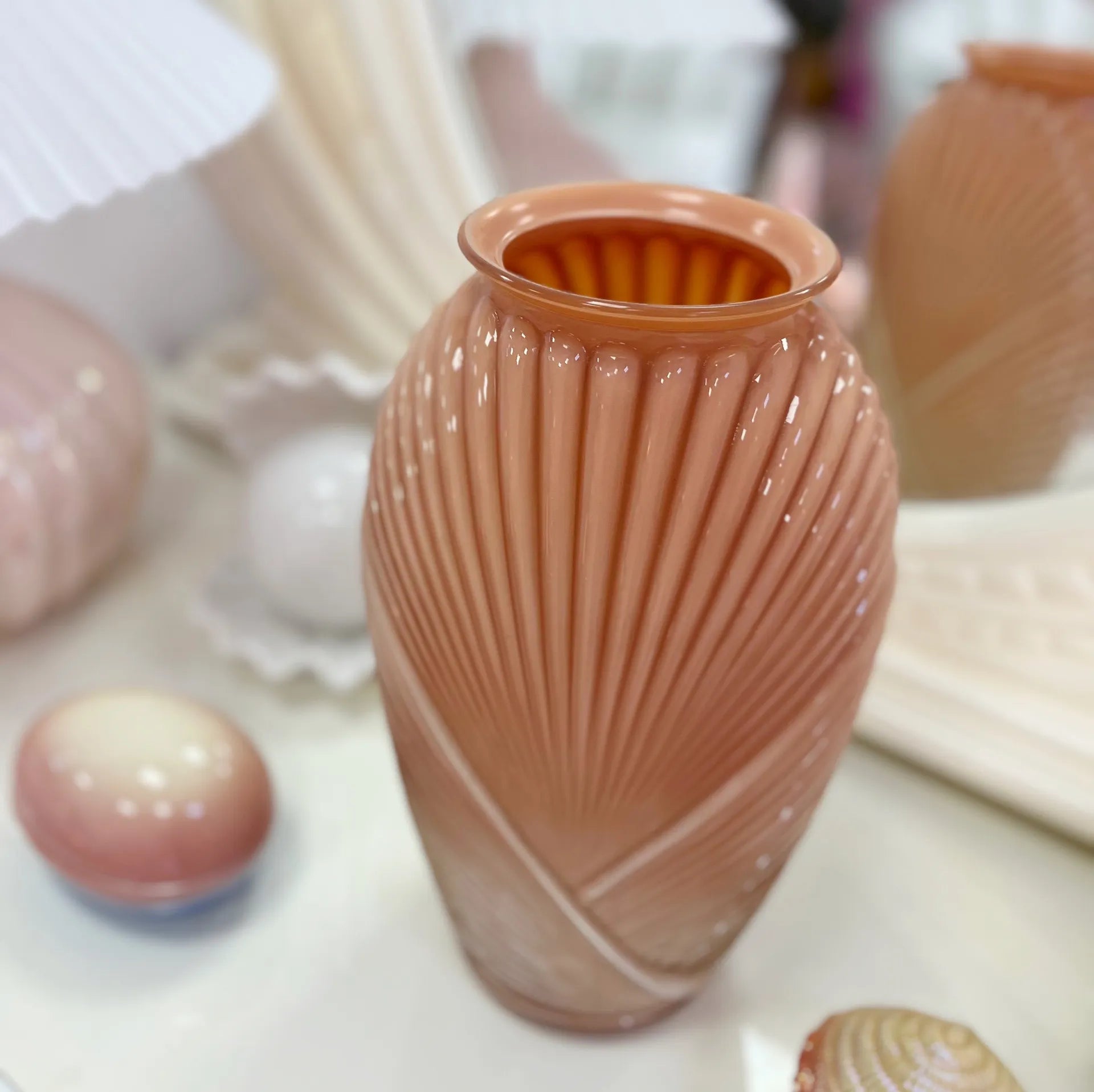 Grand vase Anchor Hocking 80’s corail - Club Barbara