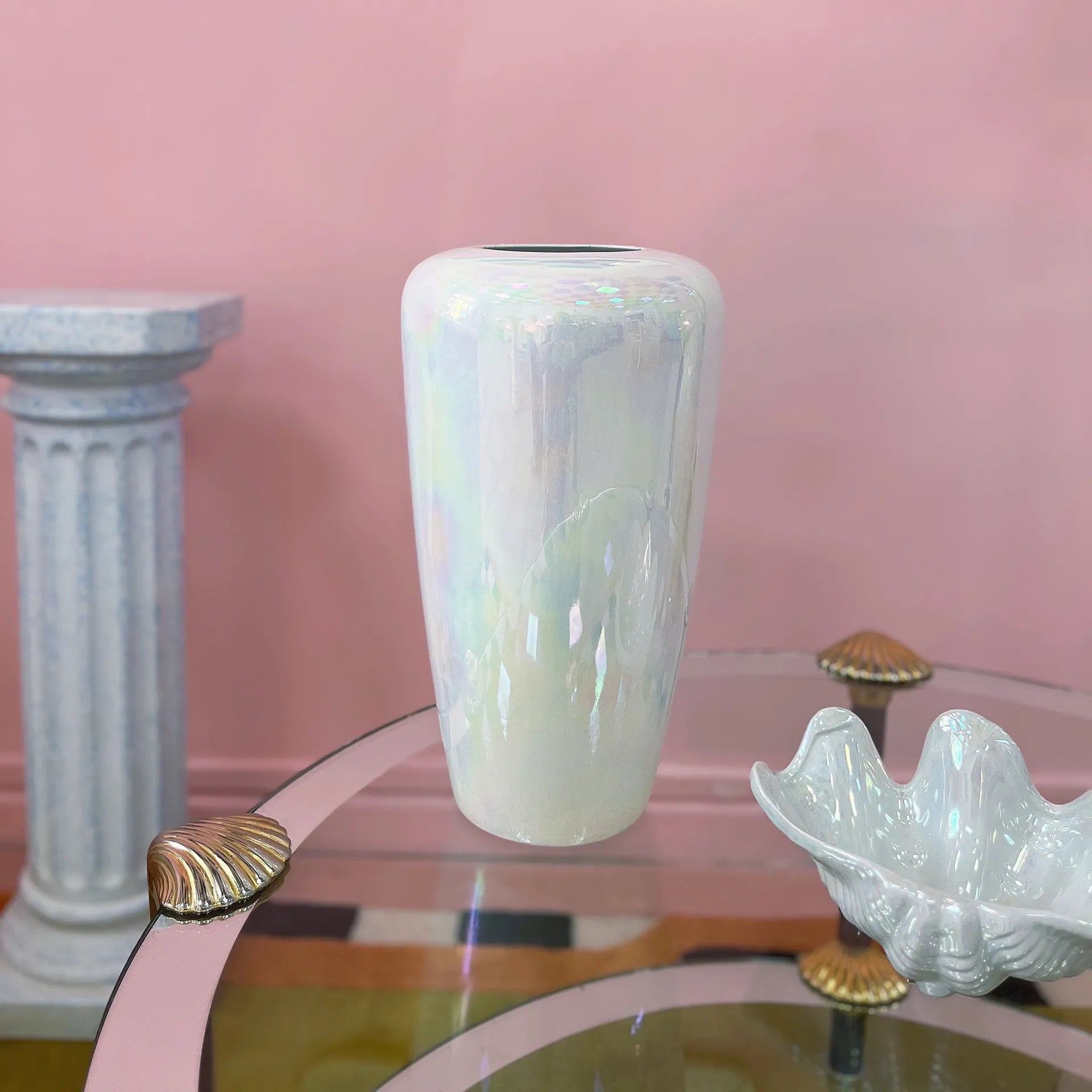 Grand vase en céramique iridescente, Années 80 - Club Barbara