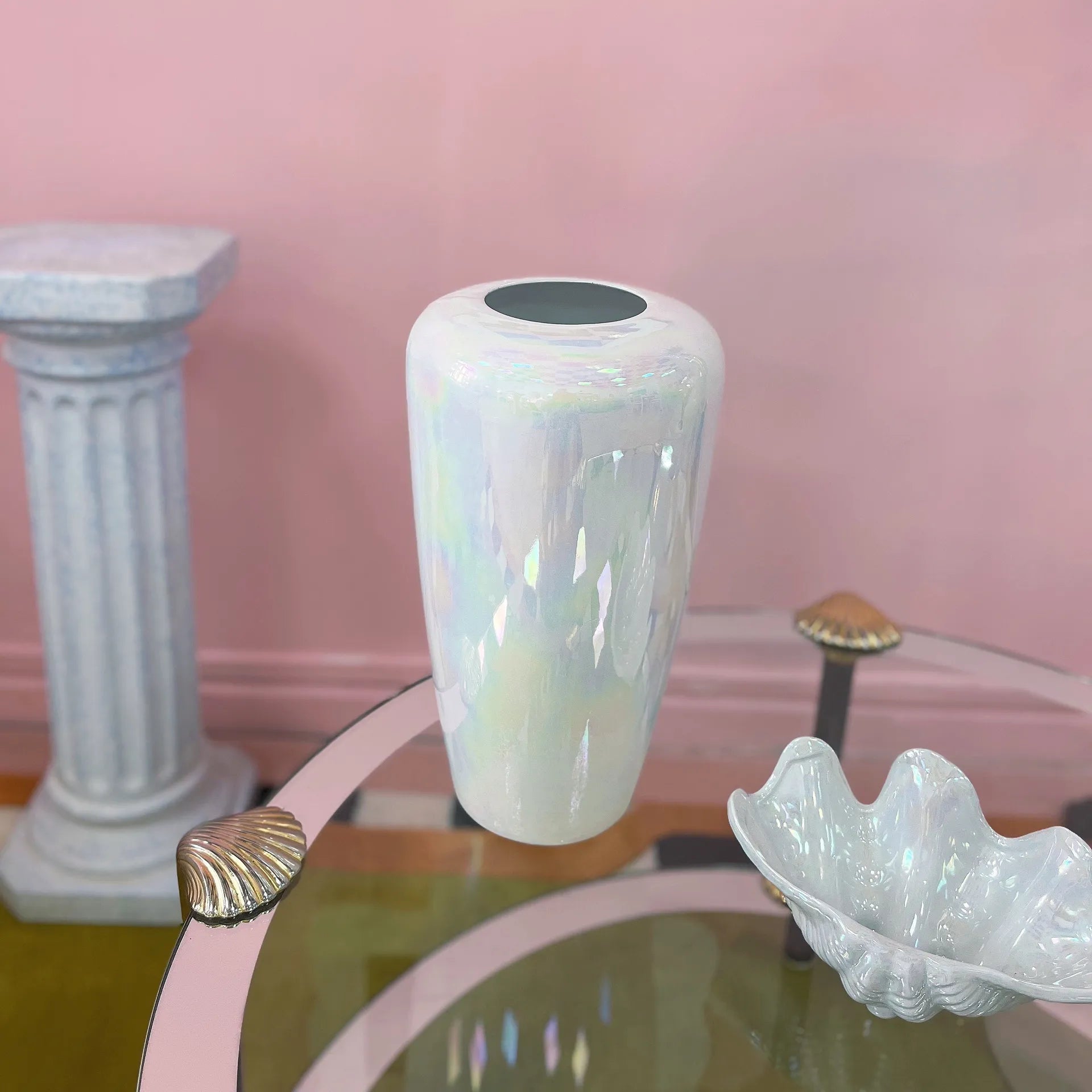 Grand vase en céramique iridescente, Années 80 - Club Barbara