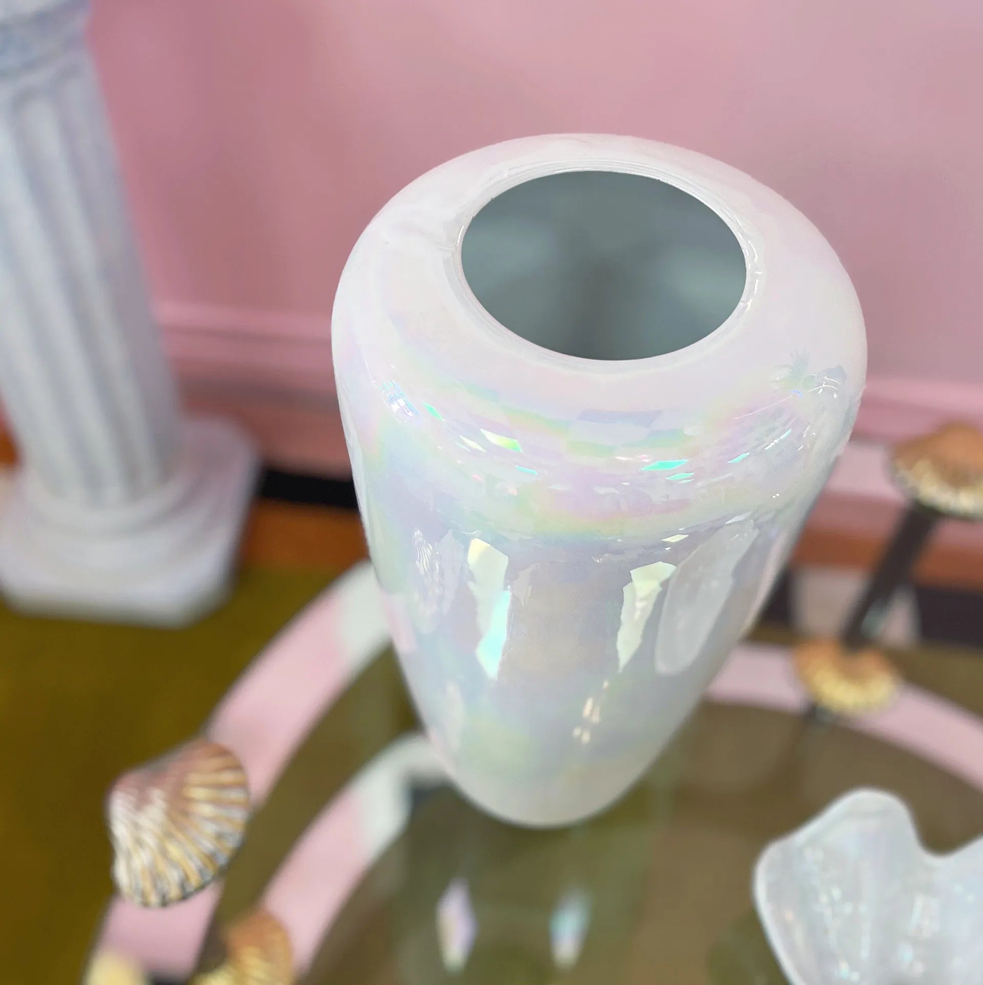 Grand vase en céramique iridescente, Années 80 - Club Barbara