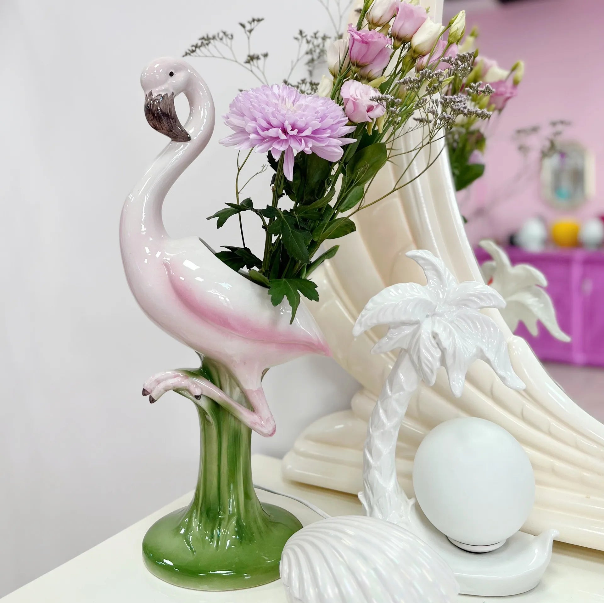 Grand vase flamant rose - Club Barbara