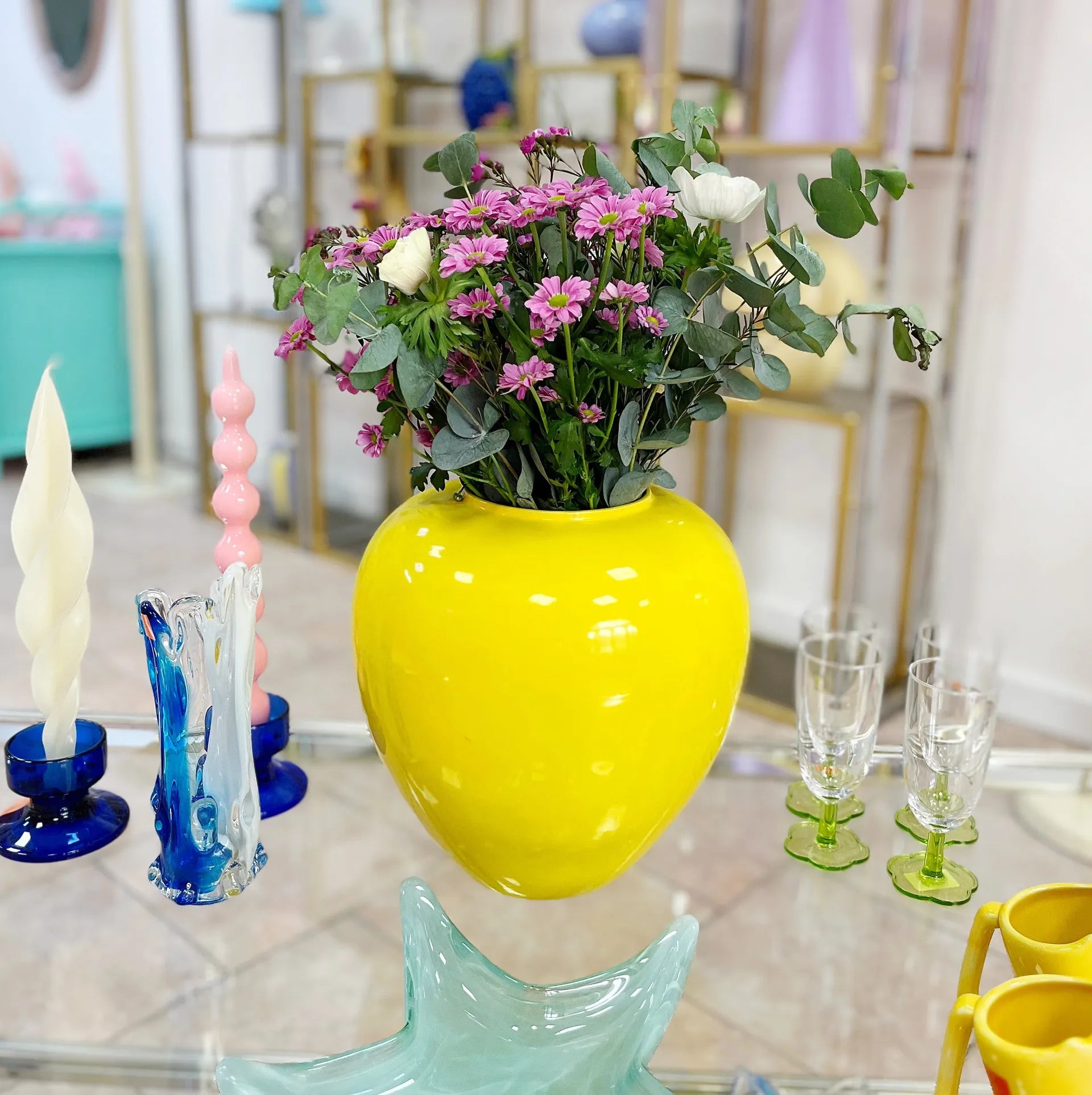 Grand vase jaune Niderviller - Club Barbara