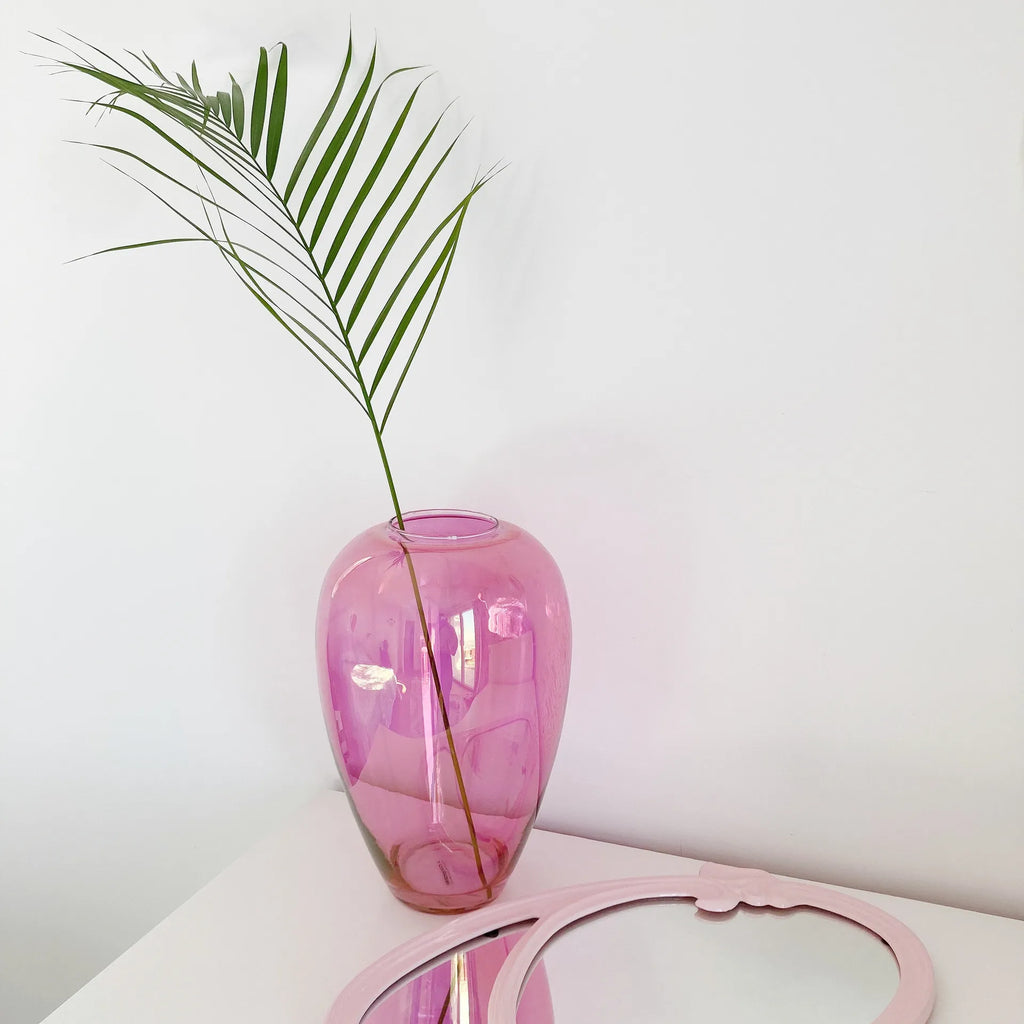 Grand vase rose iridescent - Club Barbara