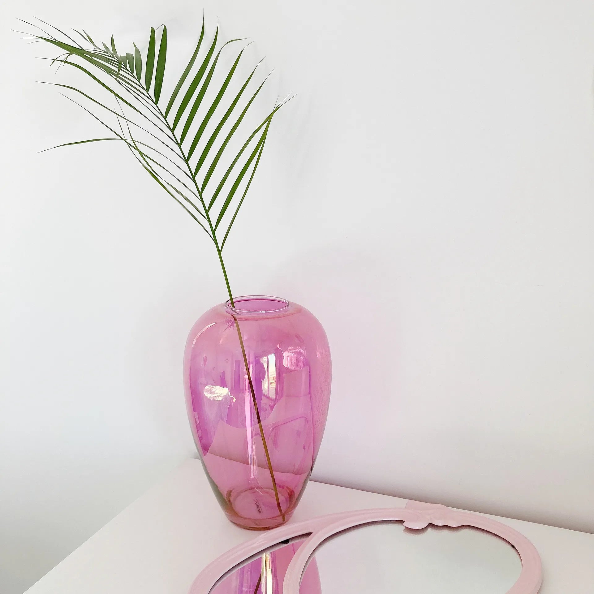 Grand vase rose iridescent - Club Barbara
