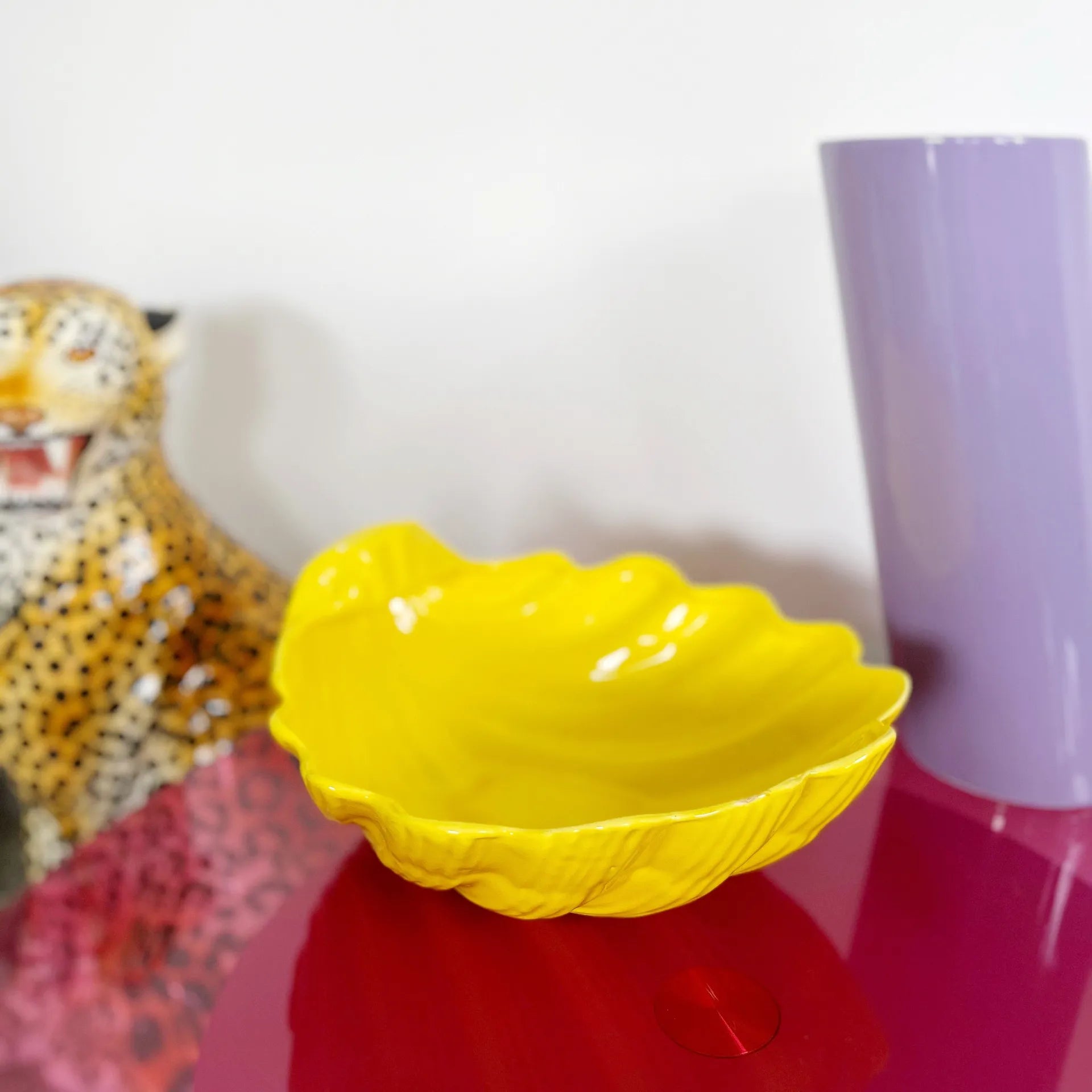 Grande coupe coquillage jaune vintage - Club Barbara