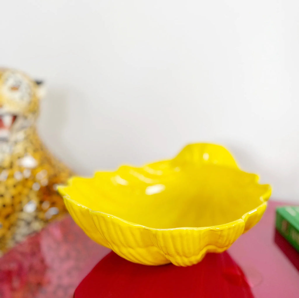 Grande coupe coquillage jaune vintage - Club Barbara