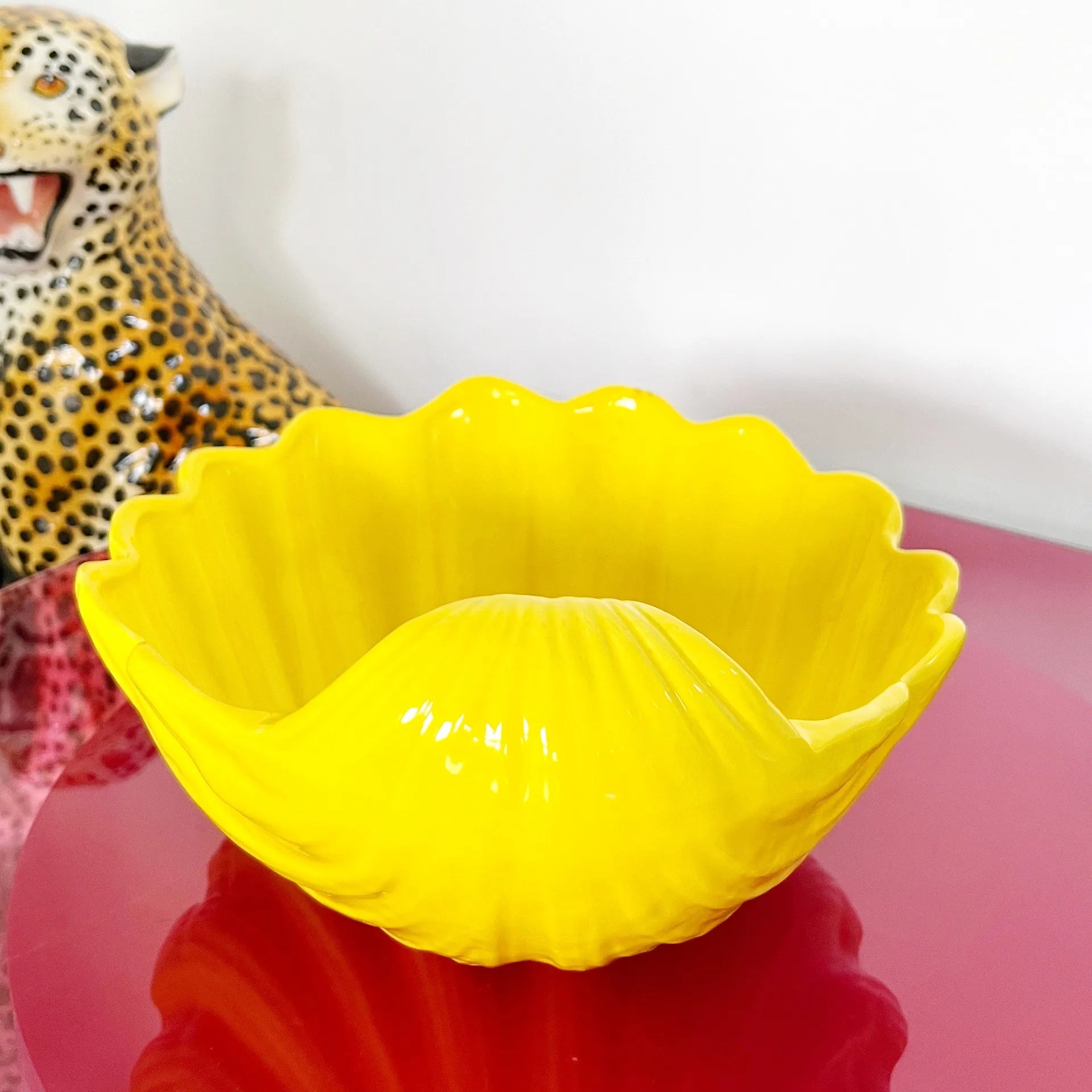 Grande coupe coquillage jaune vintage - Club Barbara