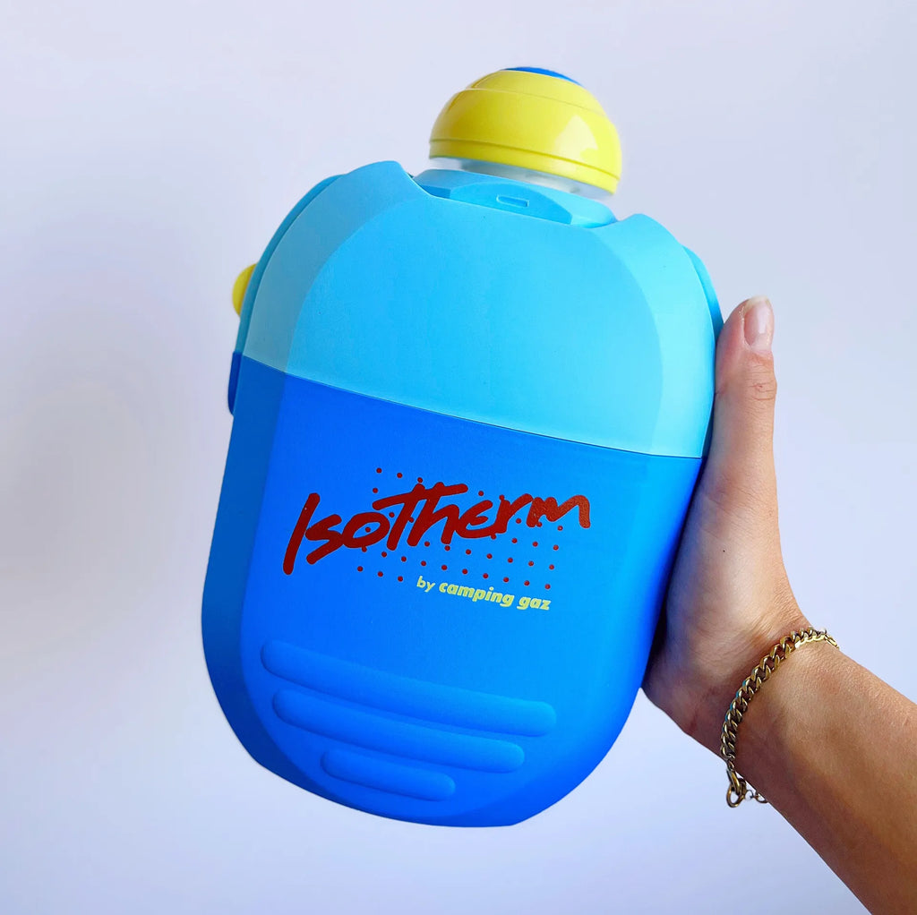 Grande gourde Isotherme bleue neuve de 1992 - Club Barbara