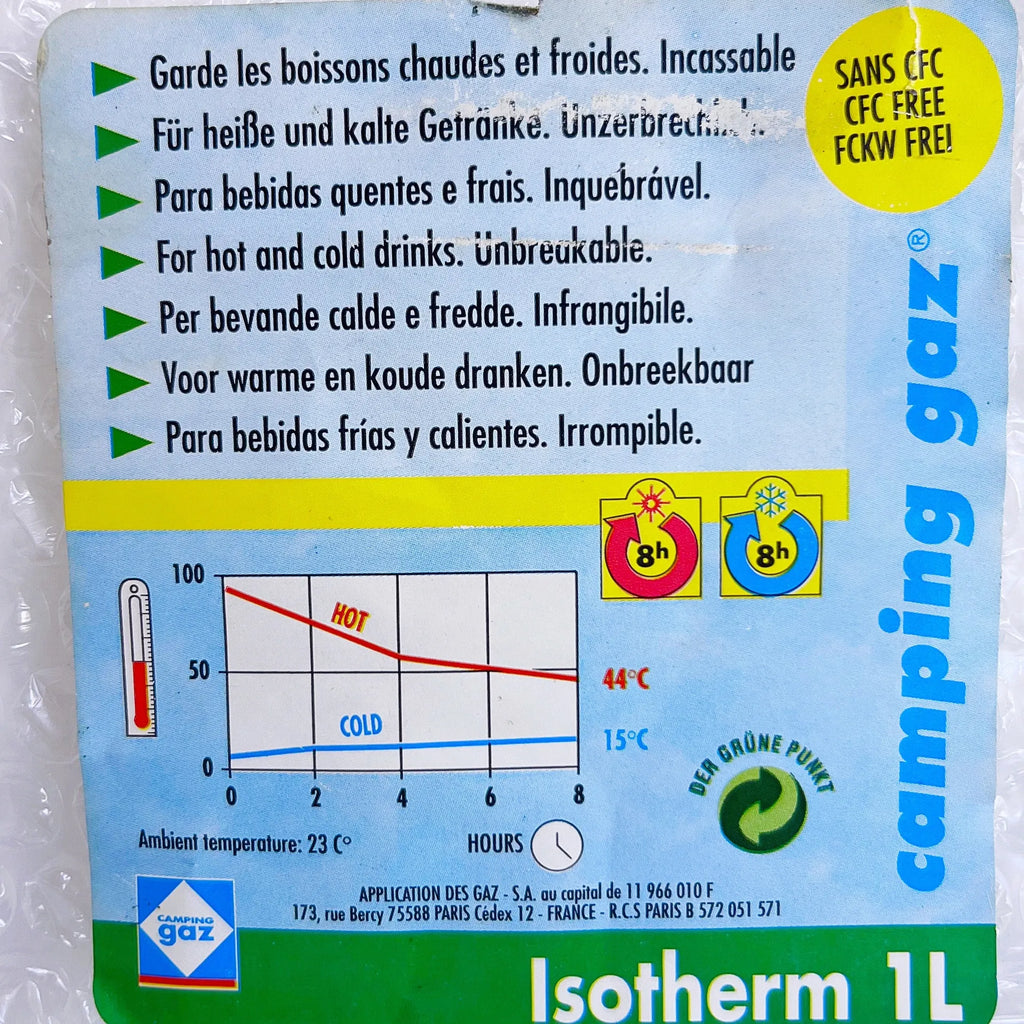Grande gourde Isotherme bleue neuve de 1992 - Club Barbara
