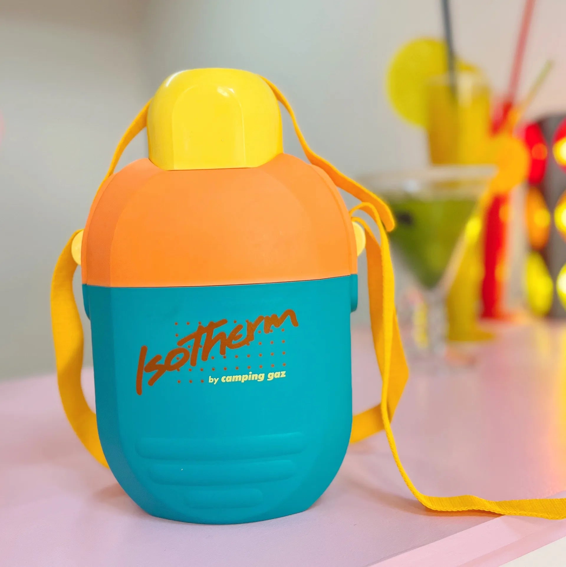 Grande gourde Isotherme orange pastel de 1992 - Club Barbara