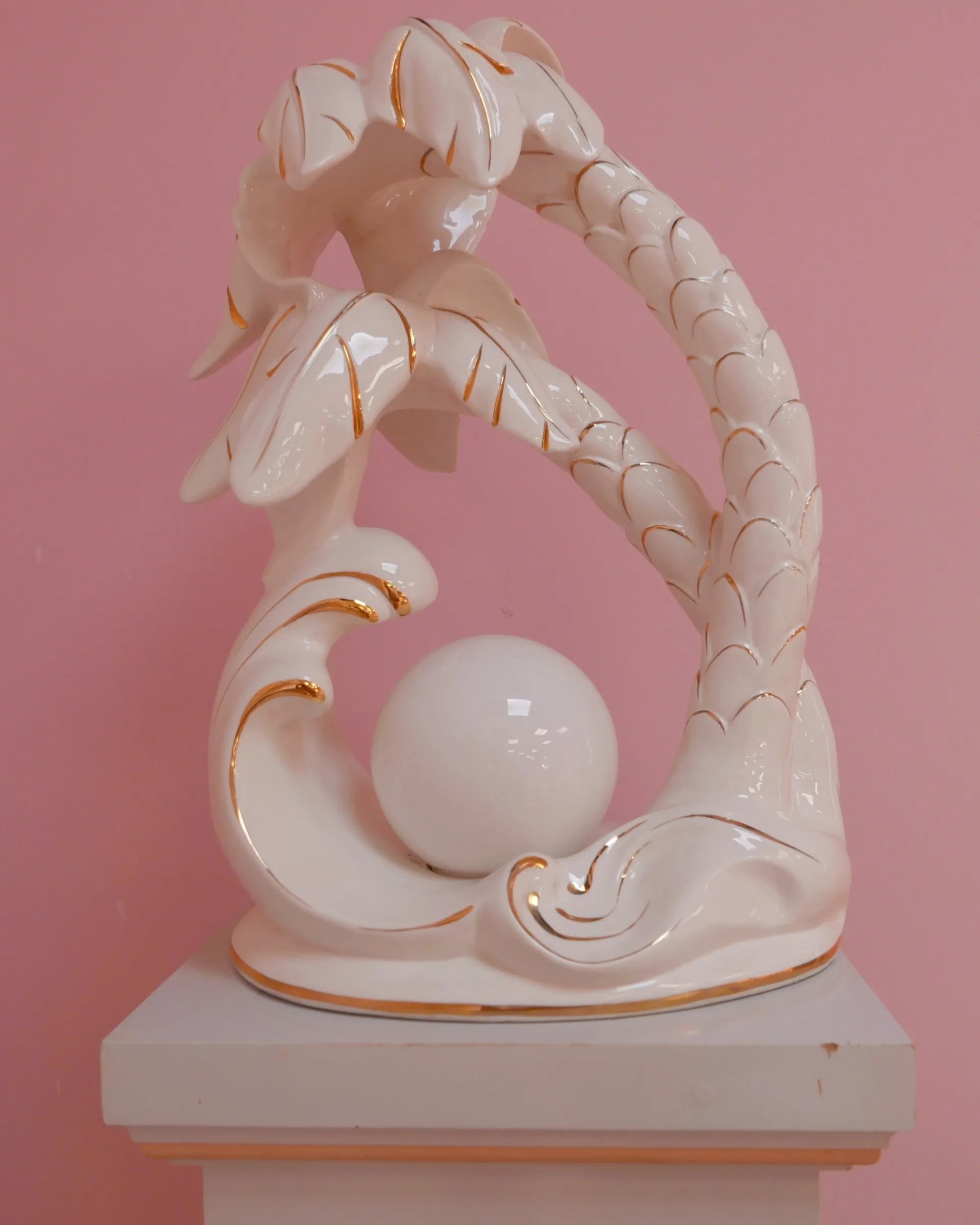 Grande Lampe de Table Palm Tree – Céramique, Italie, Années 70 - Club Barbara