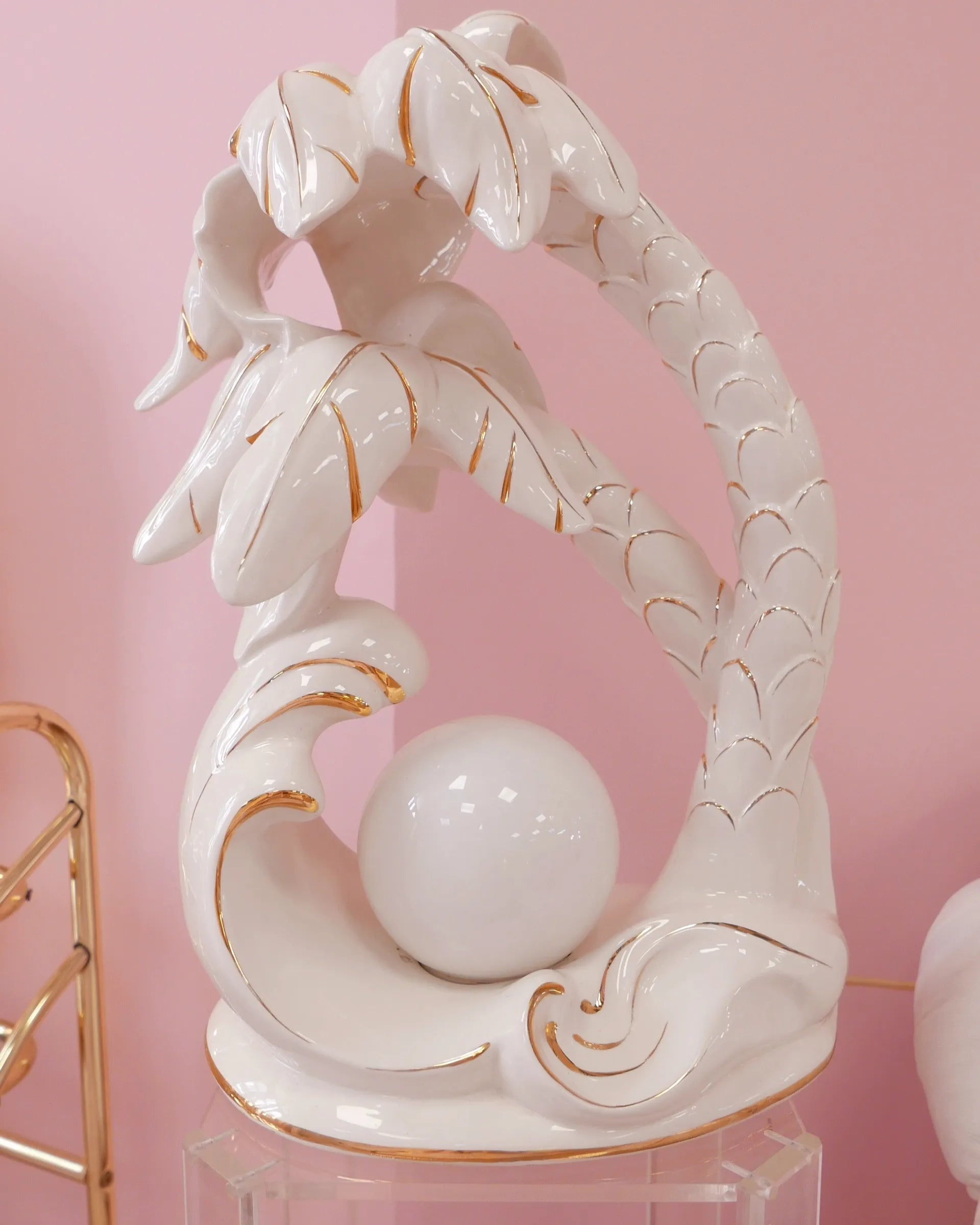 Grande Lampe de Table Palm Tree – Céramique, Italie, Années 70 - Club Barbara