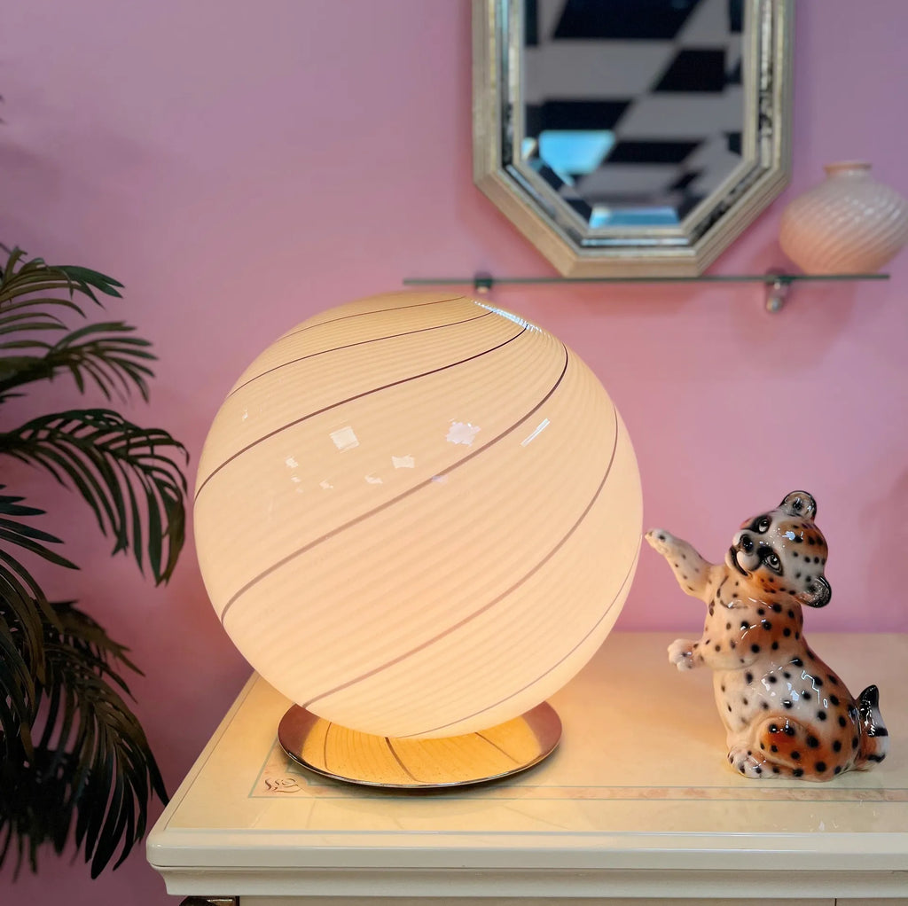 Grande lampe sphère en verre de Murano, années 70 - Club Barbara