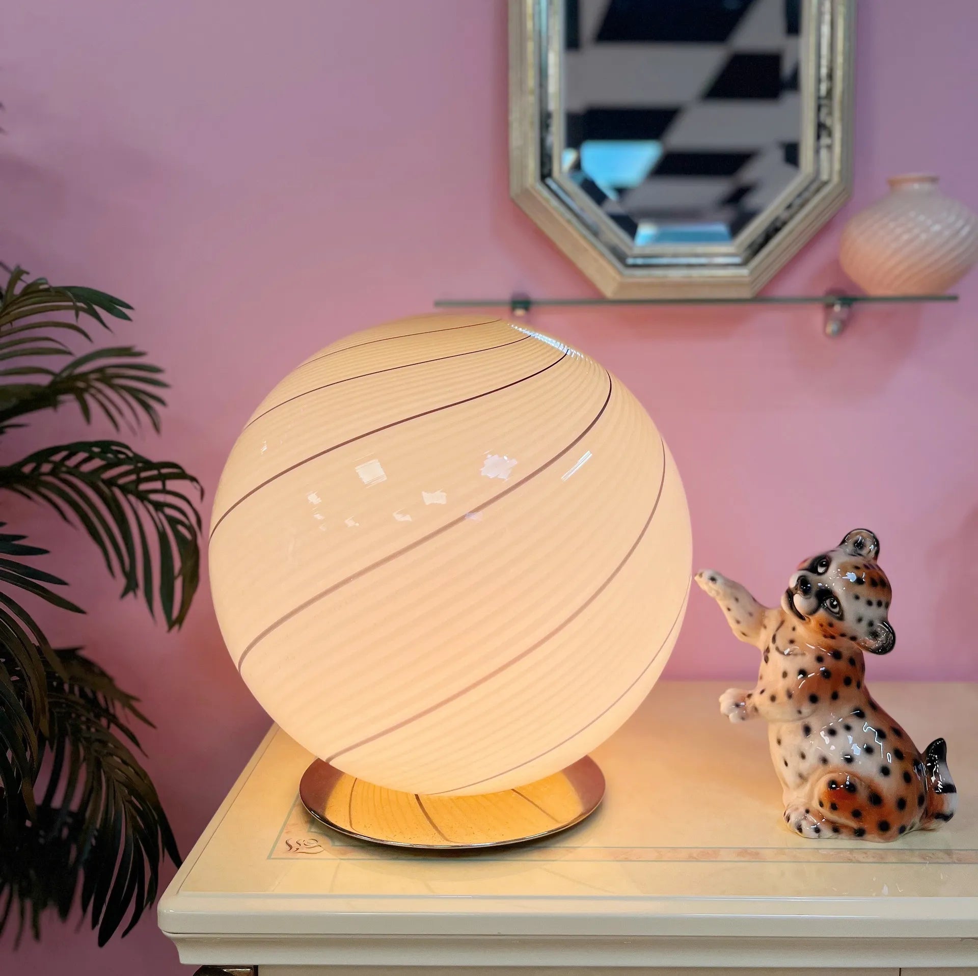 Grande lampe sphère en verre de Murano, années 70 - Club Barbara