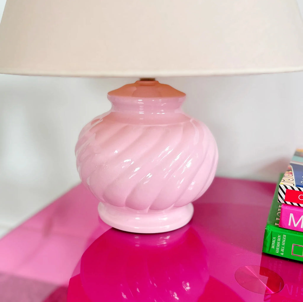 Grande lampe twist rose pastel - Club Barbara