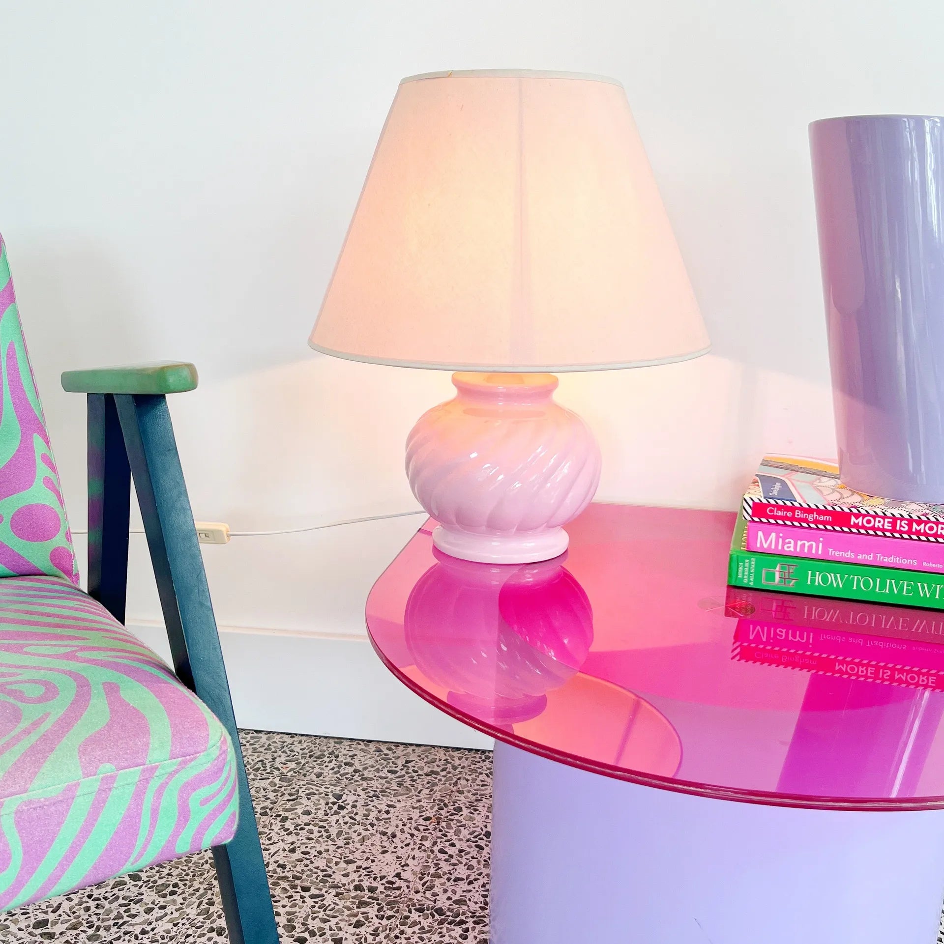 Grande lampe twist rose pastel - Club Barbara