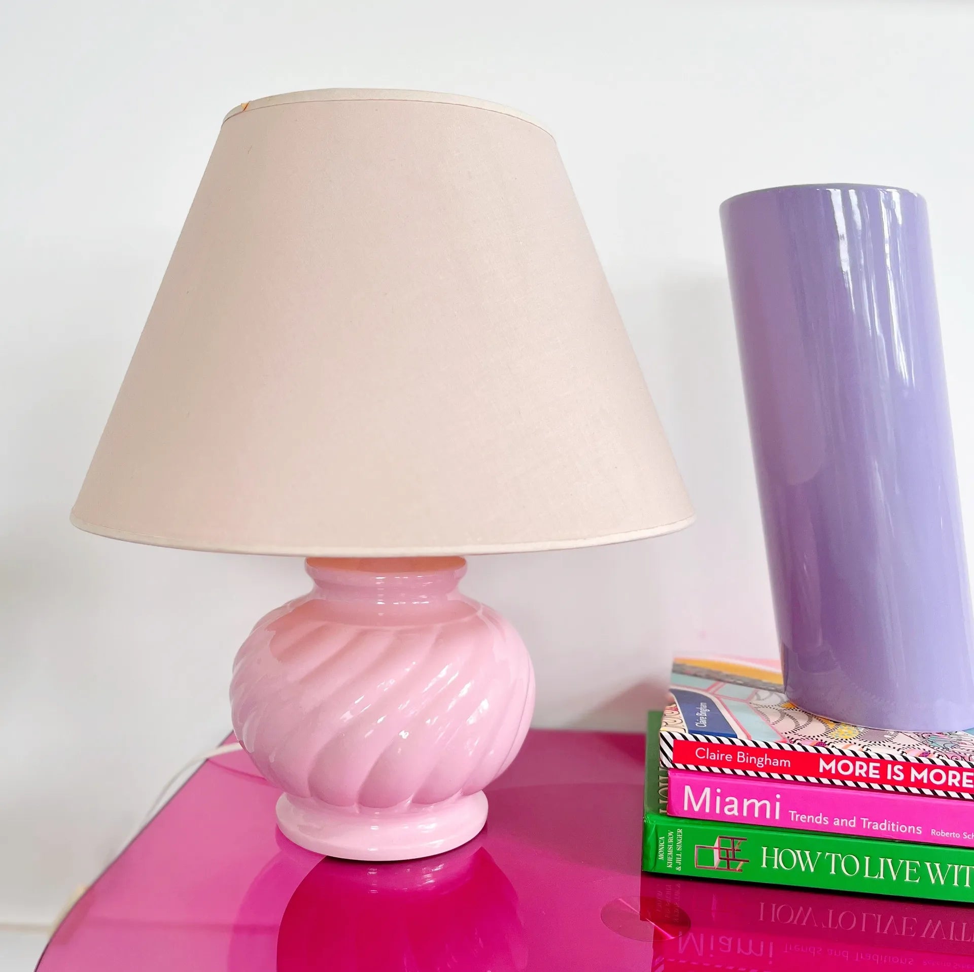 Grande lampe twist rose pastel - Club Barbara